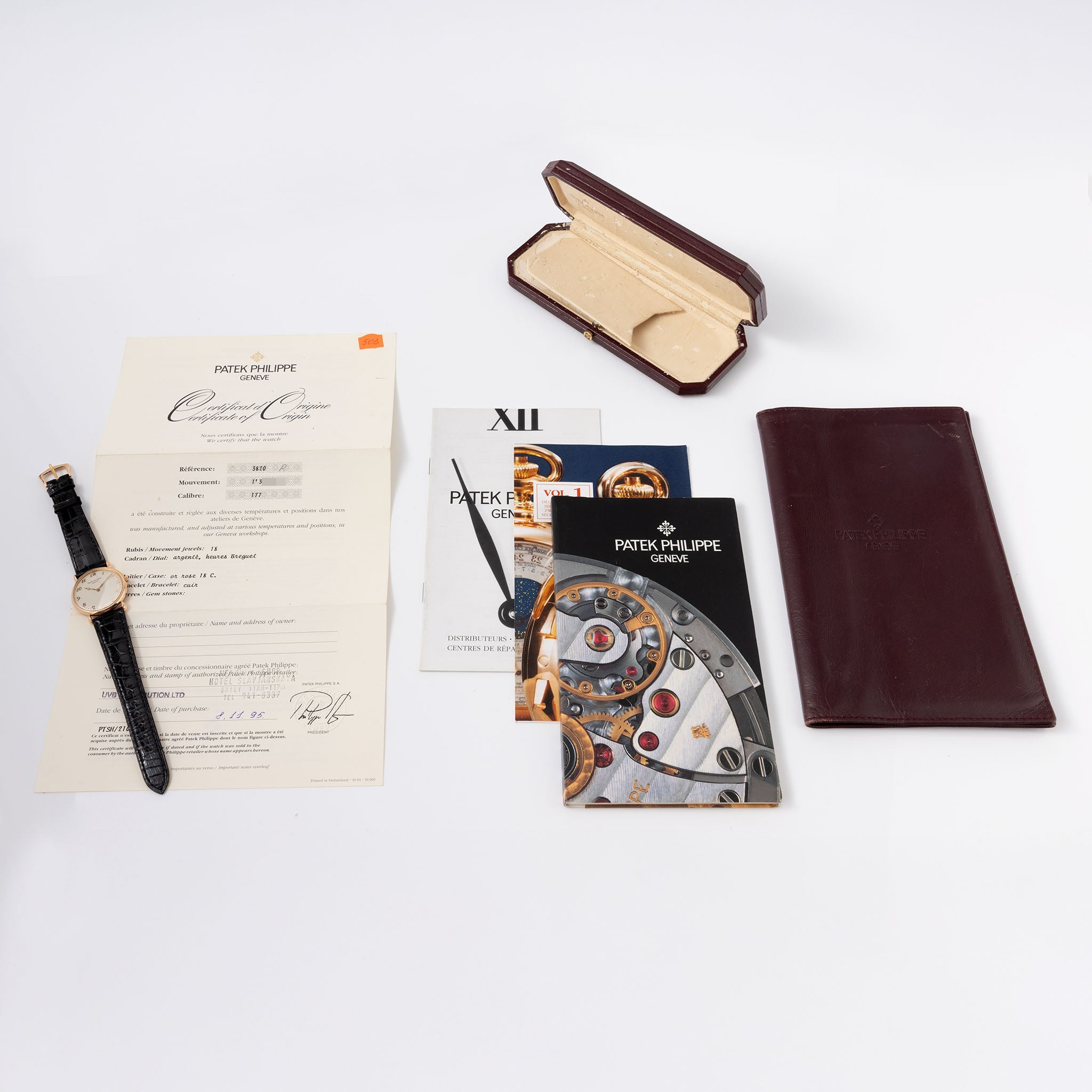 Patek Philippe Calatrava Rose Gold Silver Dial Breguet Numerals Ref 3820 with Box and Original Certificate of Origin