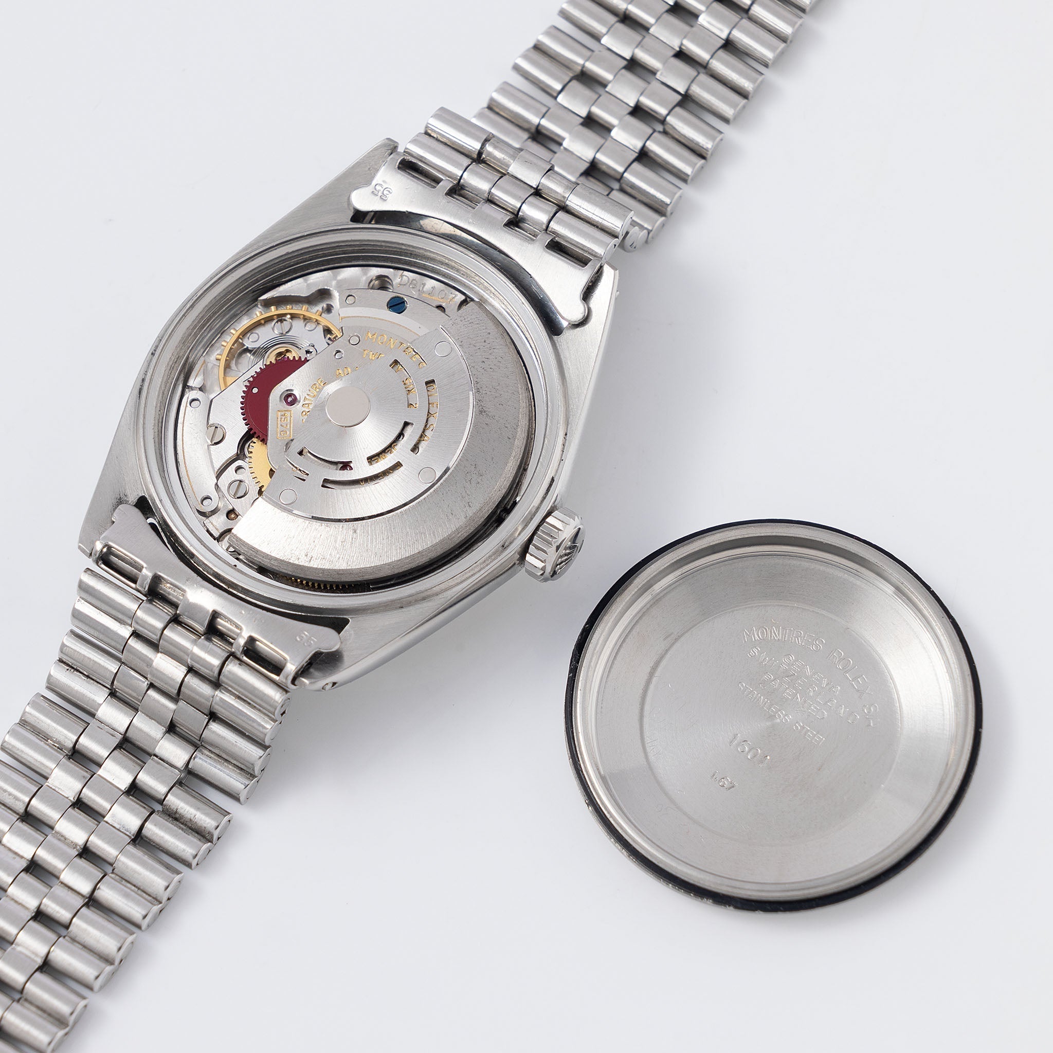 Rolex Datejust 1601 Silver Soleil Dial with Original Punched Paper and Rolex Service Card