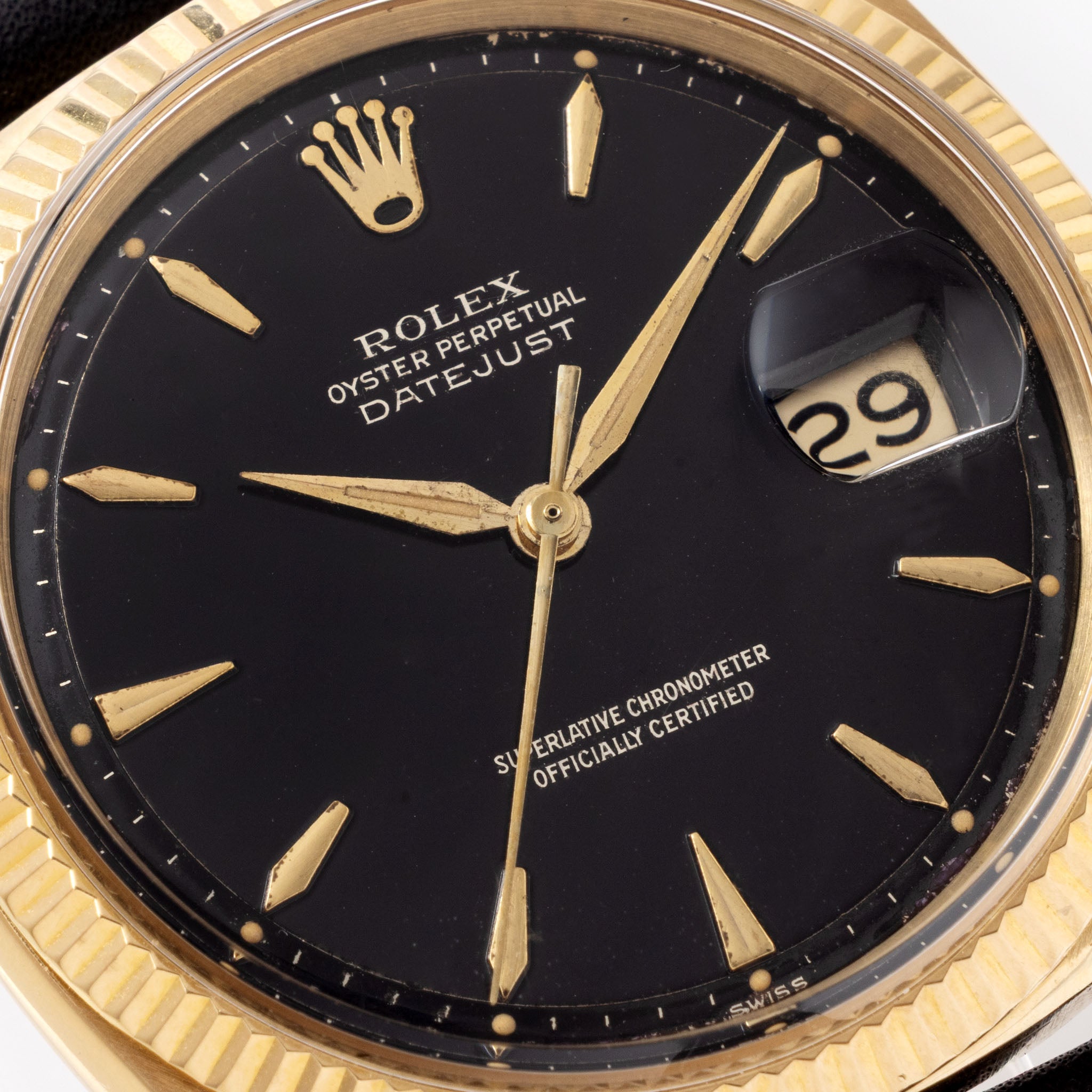 Rolex Datejust 1601/8 “Gilt Dial” in 18k yellow gold