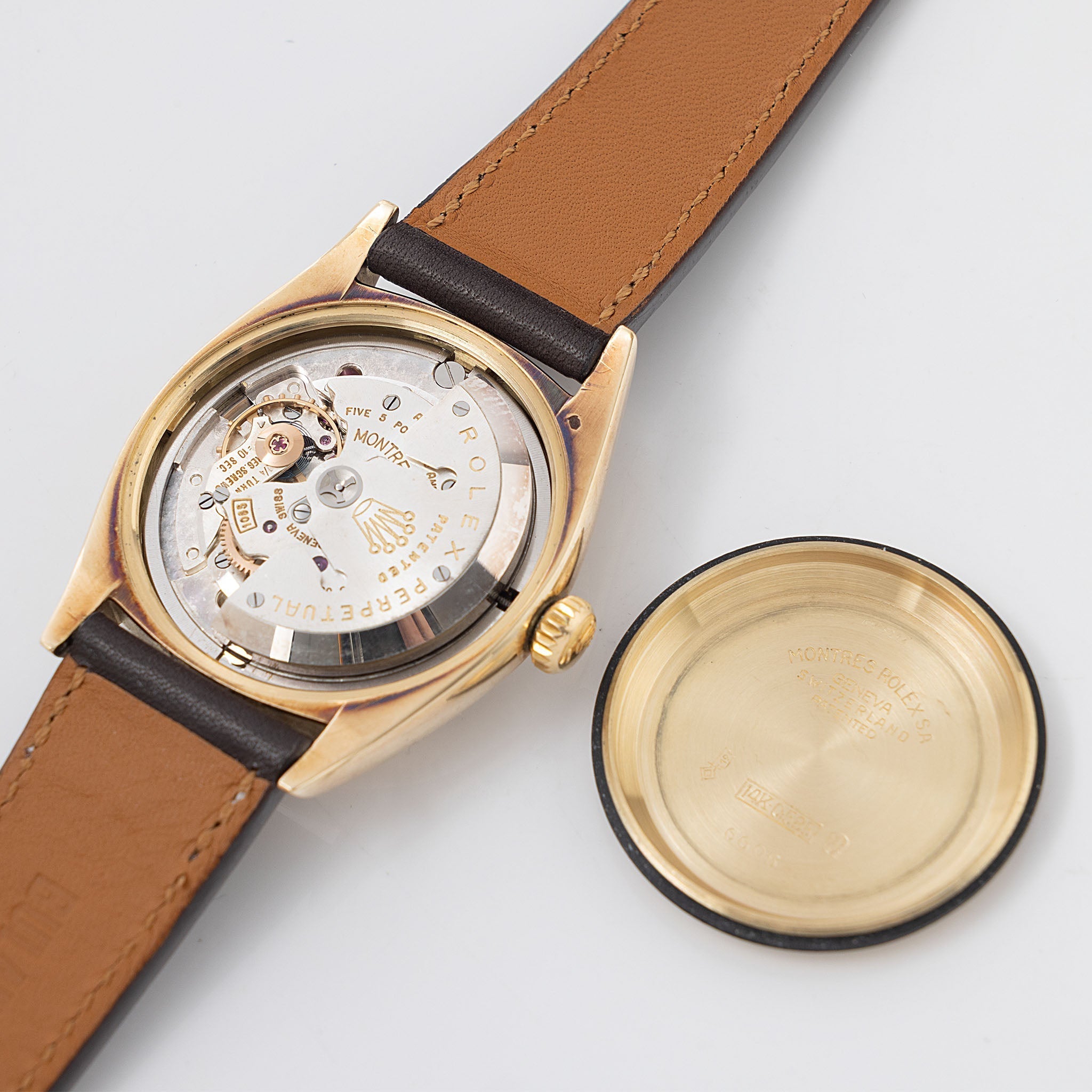 Rolex Datejust 6605 Circular Finished Champagne Dial in 14k yellow gold