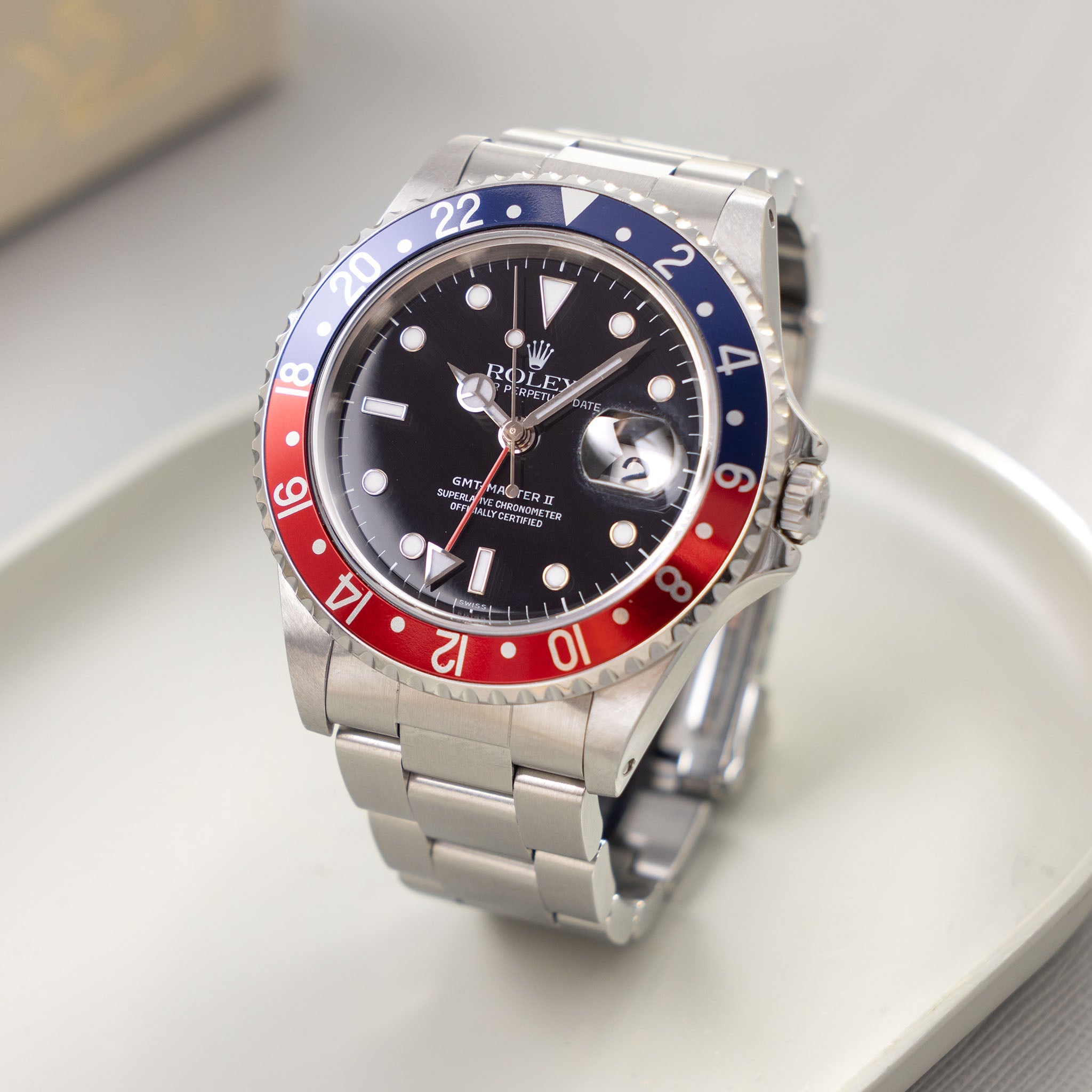 Rolex Gmt-Master II 16710 Swiss Only Dial Box and Paper set Pepsi Insert