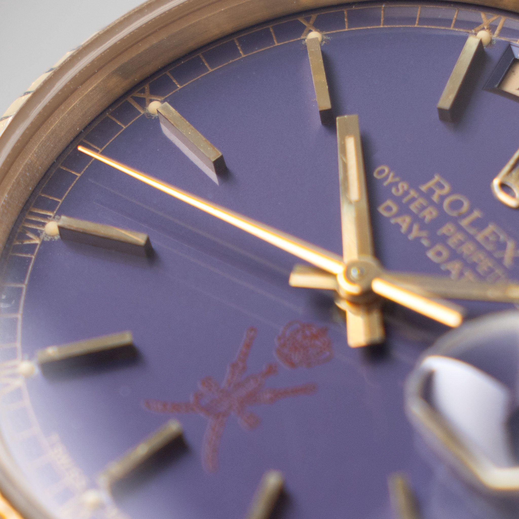 Rolex Day-Date 18038 Purple Khanjar dial from original owner’s family with Provenance