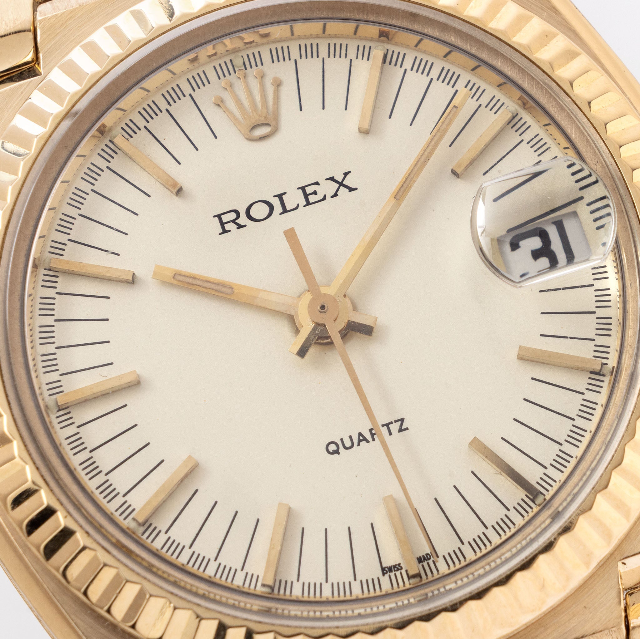 Rolex Beta 21 Il Texano Cream dial in 18k yellow gold ref 5100