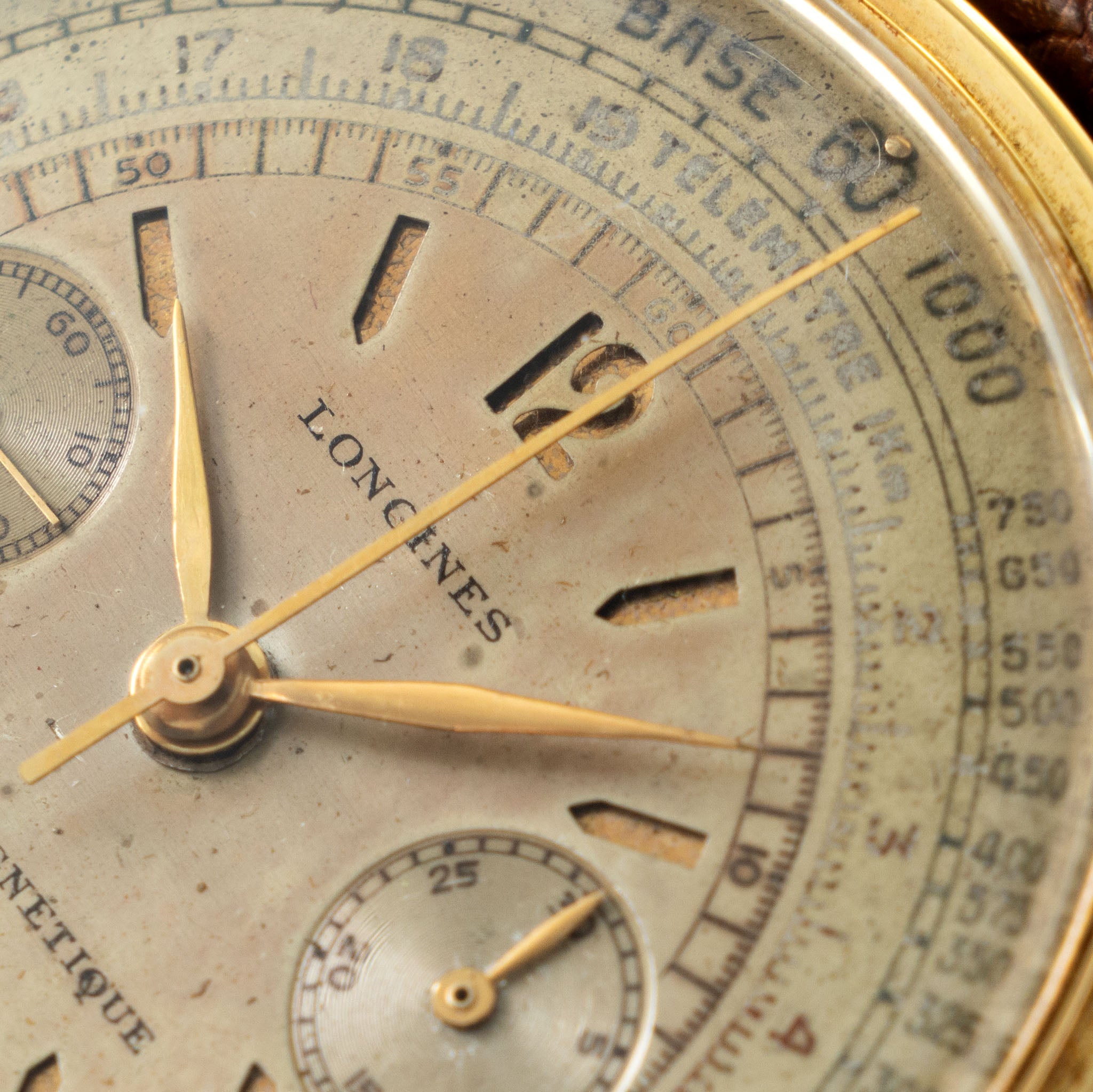 Longines 13ZN Chronograph Sandwich Dial in 18k Yellow Gold