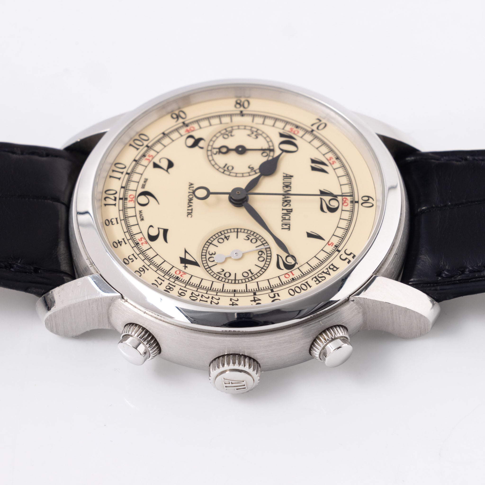 Audemars Piguet Jules Audemars Chronograph in 18k White Gold Cream Dial with Original Warranty and Register Booklet ref. 26100BC