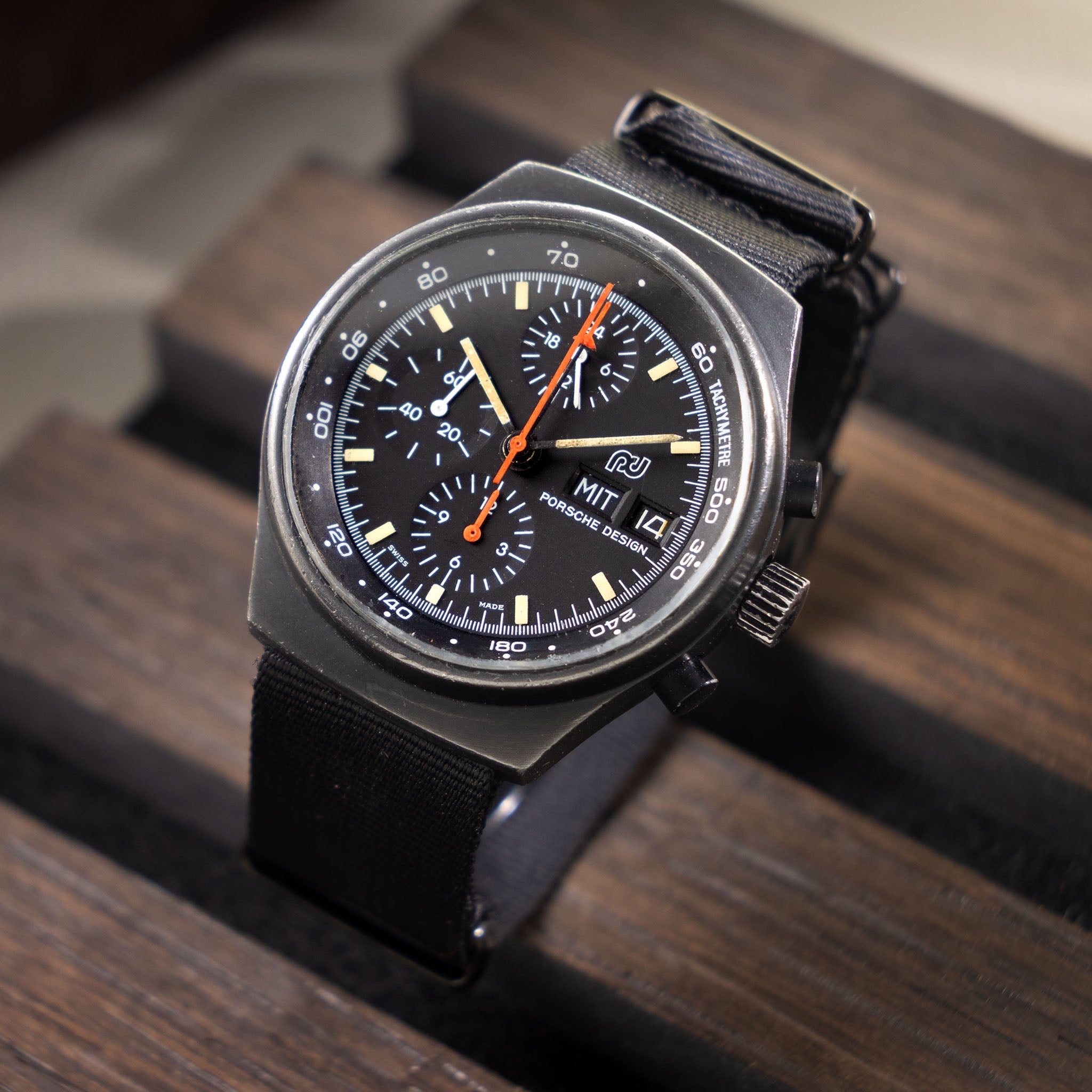 Orfina Porsche Design Chronograph 1 Lemania 5100 Ref 7176 PVD Coated