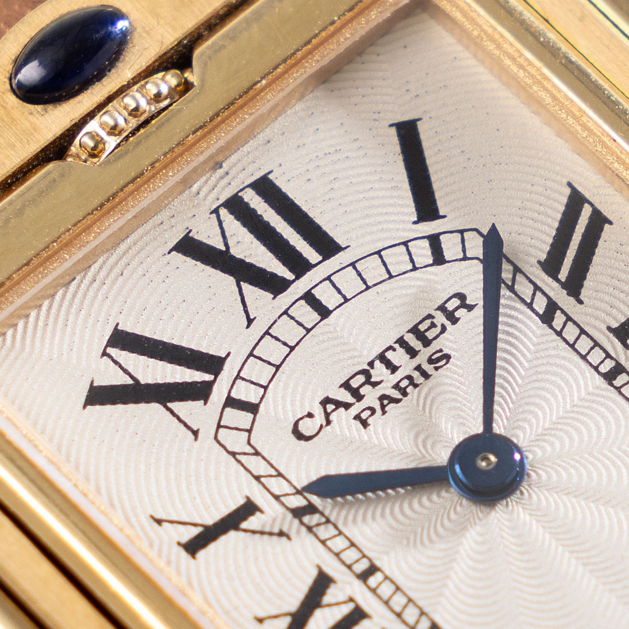 Cartier Basculante 2391 Guilloché Dial in 18k Yellow Gold Millennium Limited Edition