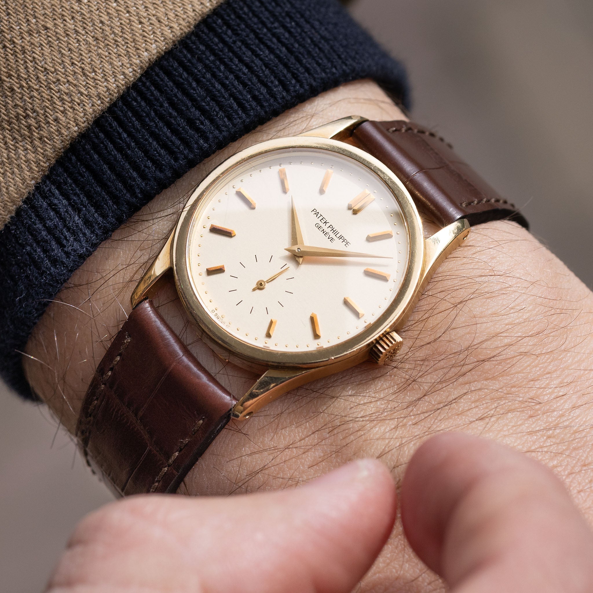 Patek Philippe Calatrava 3796J Silver Dial in 18k Yellow Gold