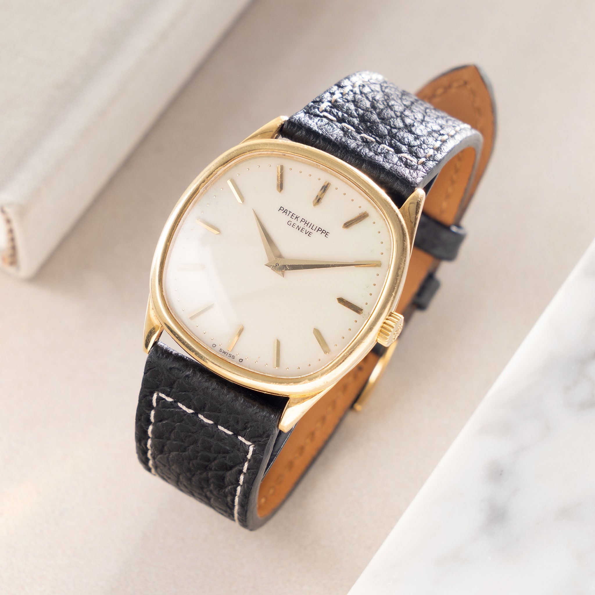 Patek Philippe Golden Ellipse Porcelain dial in 18k yellow gold ref 3844J