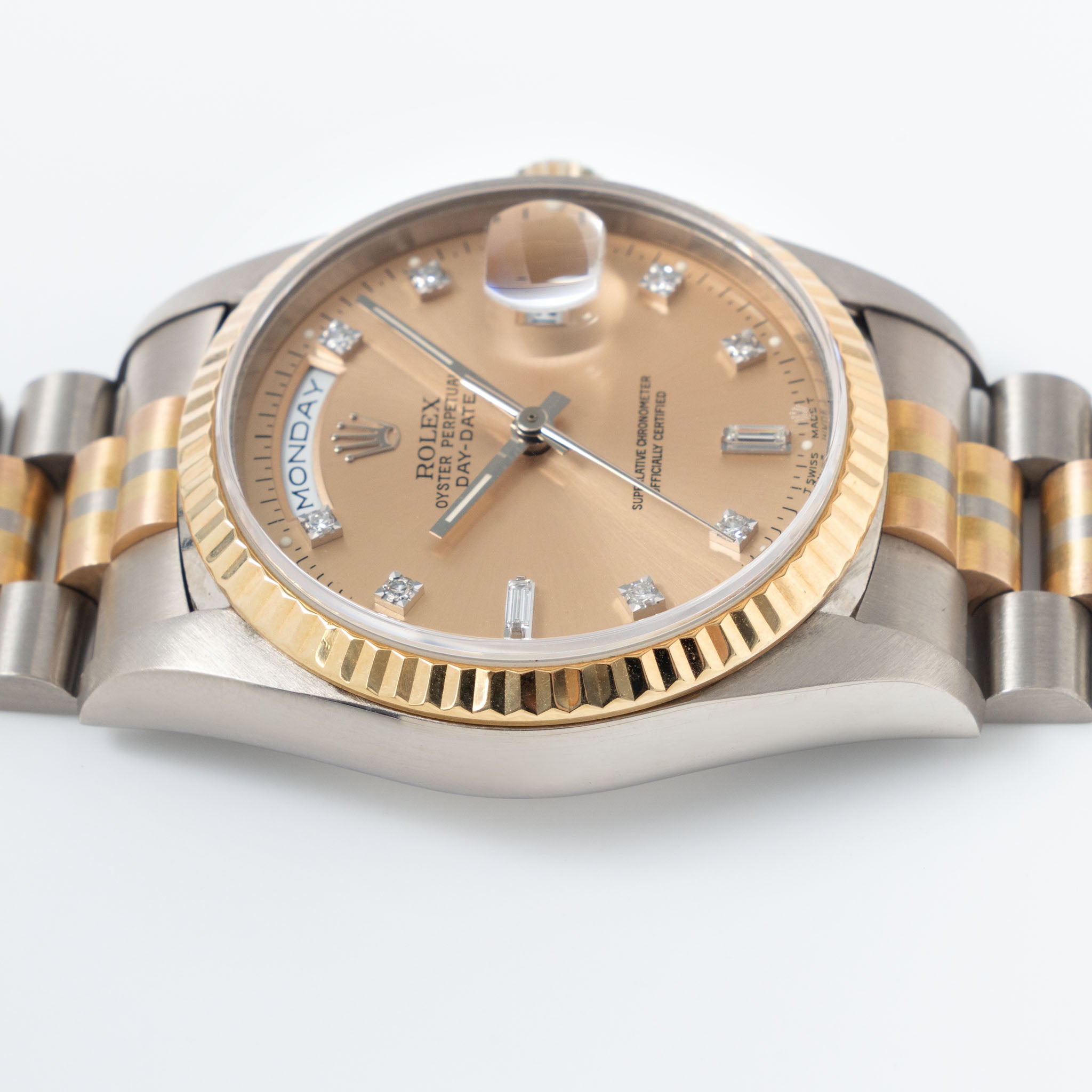 Rolex Day-date Tridor Peach Diamond Marker Dial with Original Guarantee Paper ref 18239B