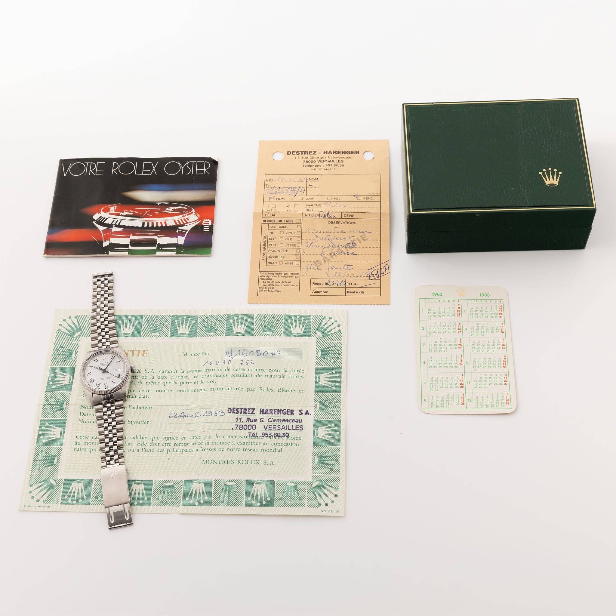 Rolex Datejust 16030 White Buckley Dial with Box and Original Punched Guarantee Paper