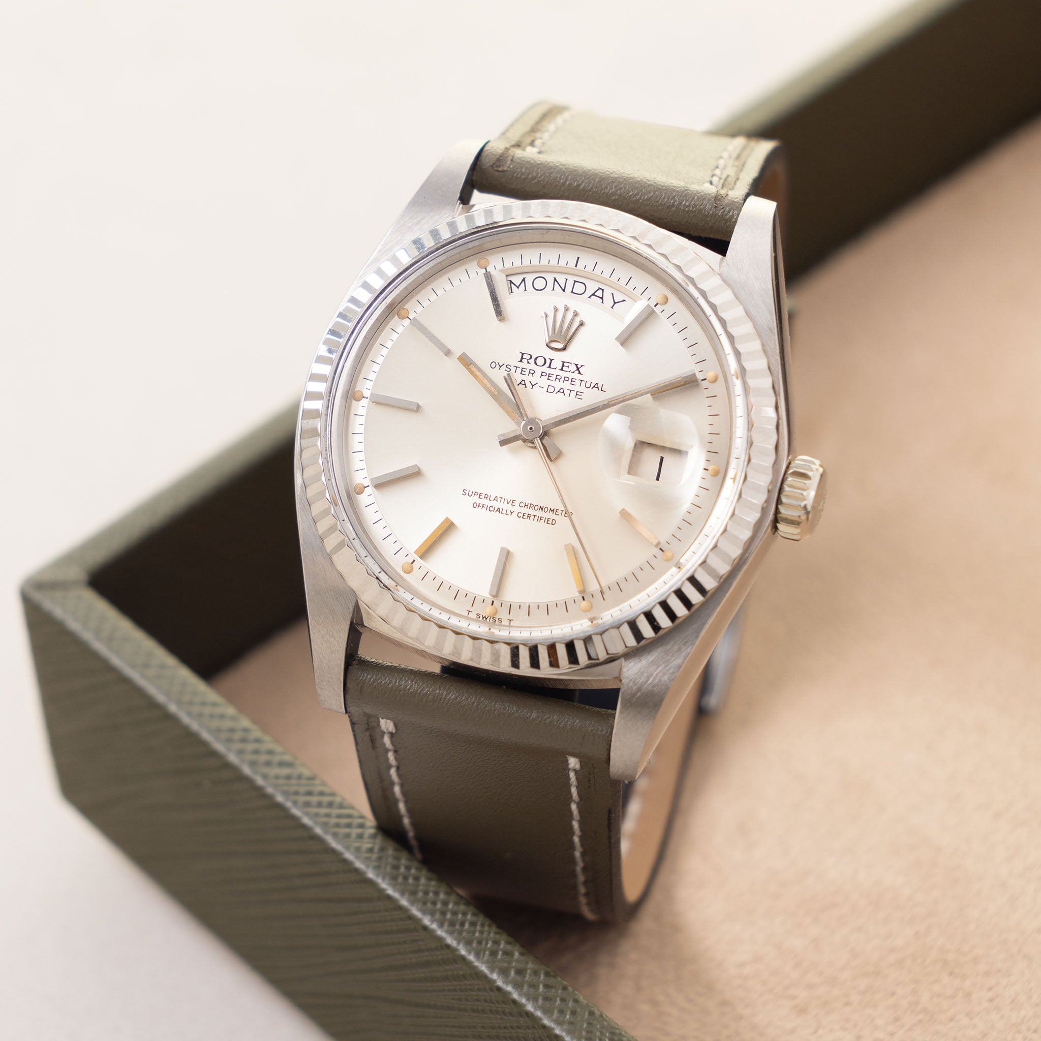 Rolex Day-Date 1803/9 Silver Dial in 18k White Gold