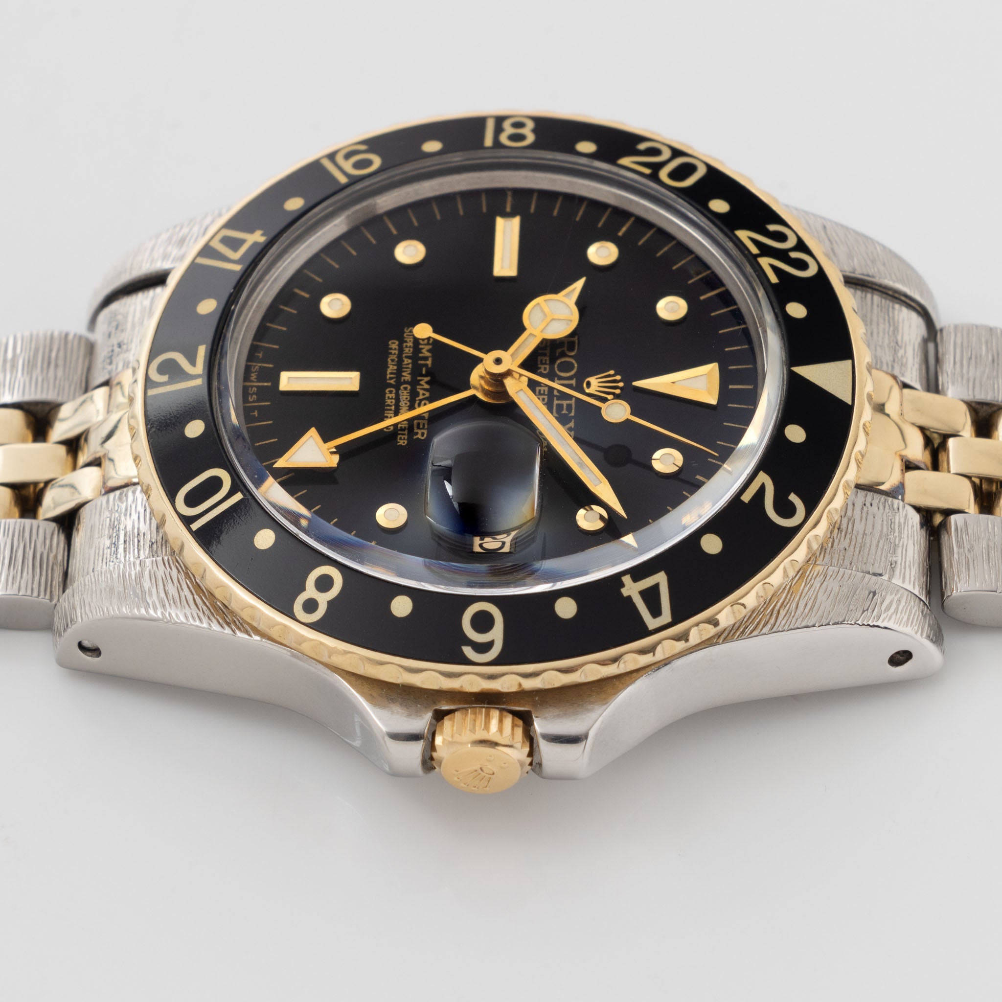 Rolex GMT-master 1675/3 Black Nipple Dial Steel and Gold "John Bull" Finish