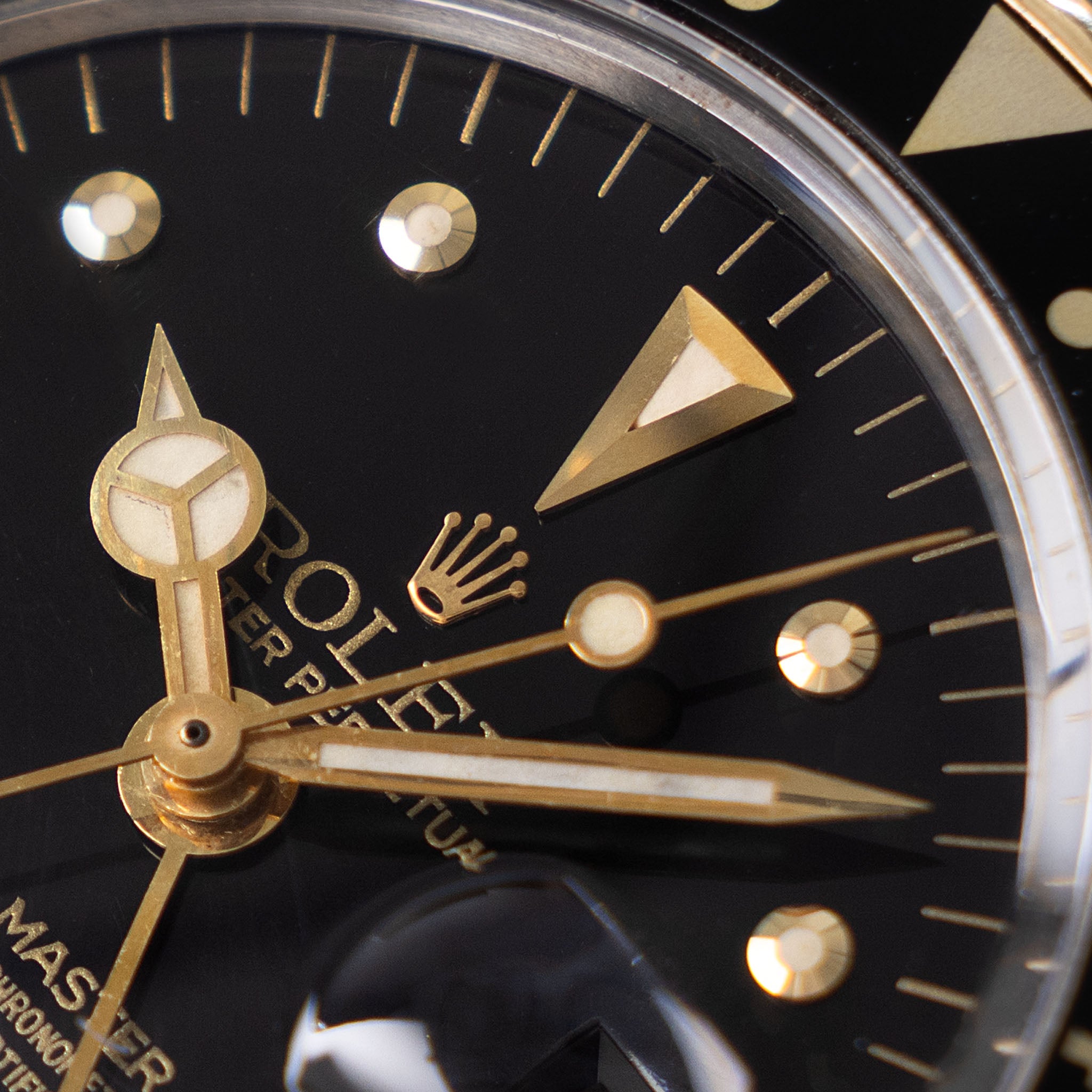 Rolex GMT-master 1675/3 Black Nipple Dial Steel and Gold "John Bull" Finish
