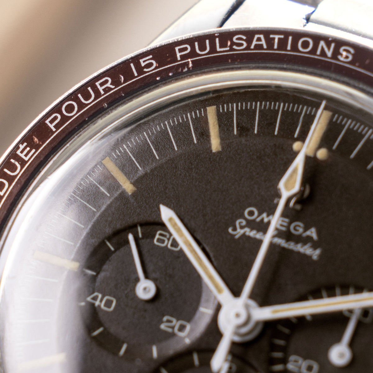 Omega Speedmaster 105.003 Ed White Tropical Brown Dial Pulsations Bezel with Extract of the Archives
