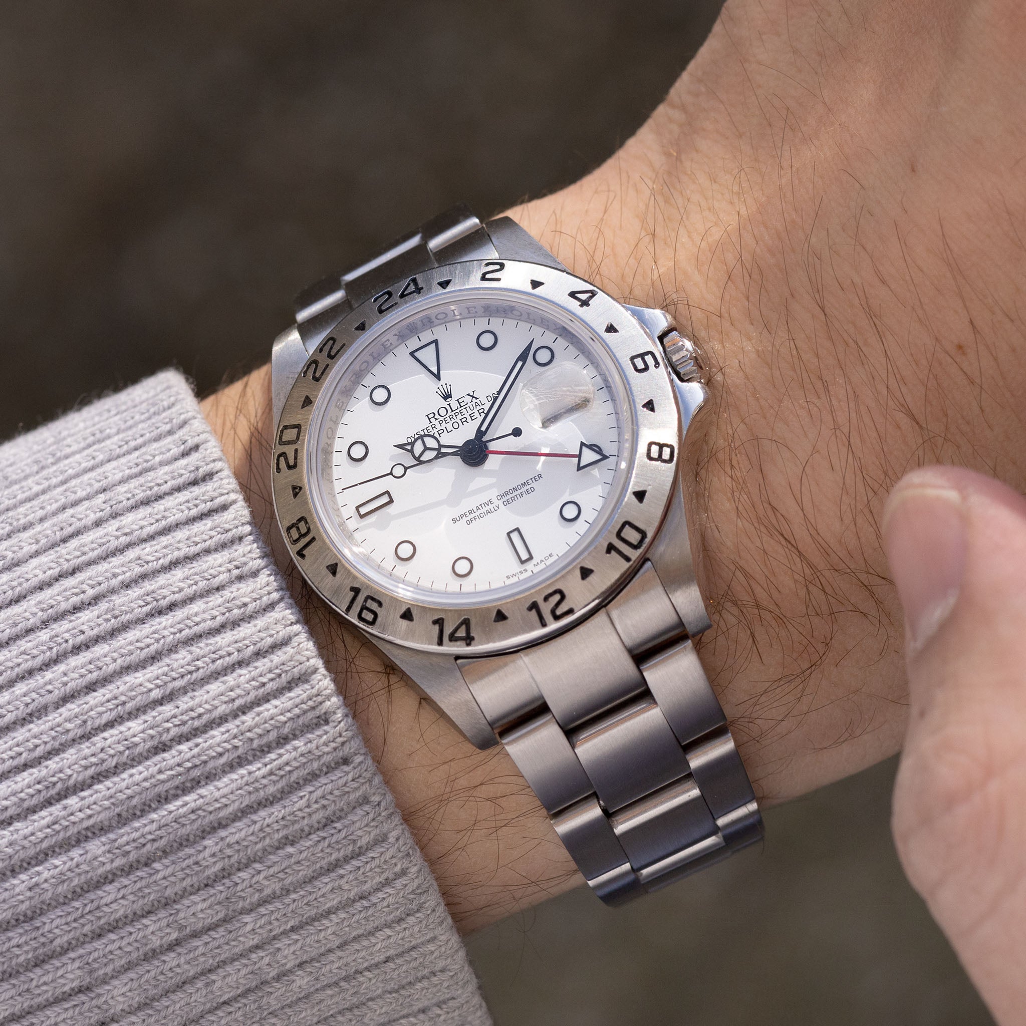 Rolex Explorer II Ref. 16570 White “Polar” Dial No Lug Hole Case