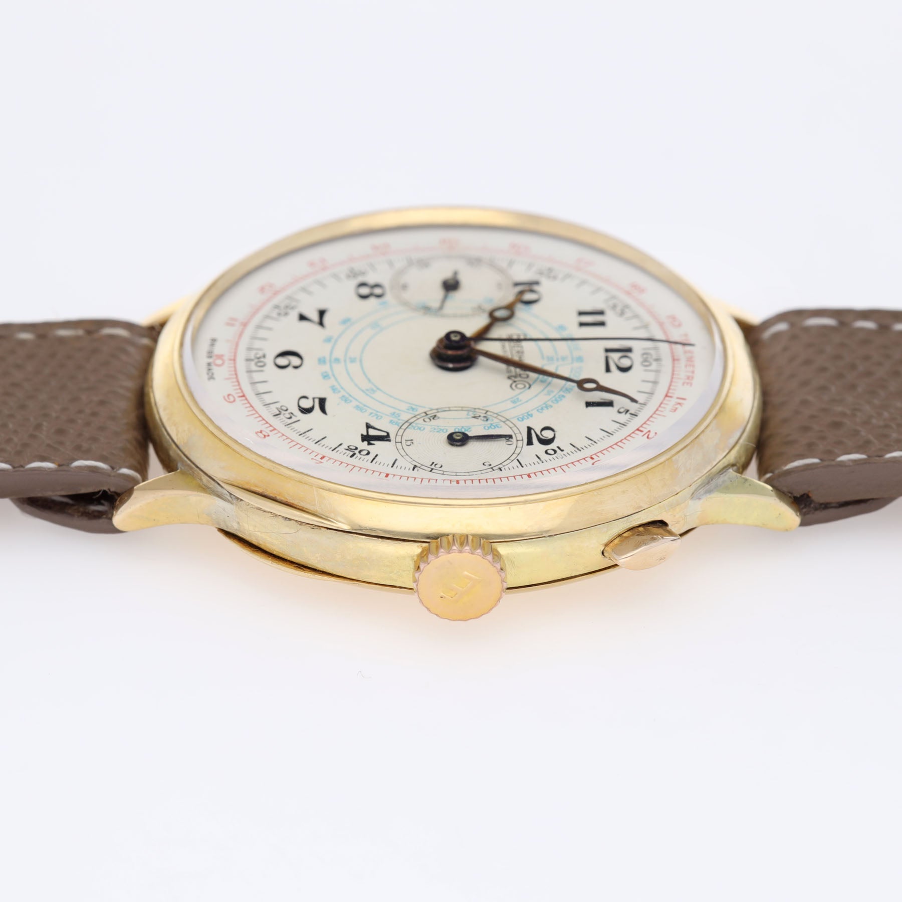 Eberhard & Co Monopusher Pre Extra Fort Chronograph 18k Yellow Gold