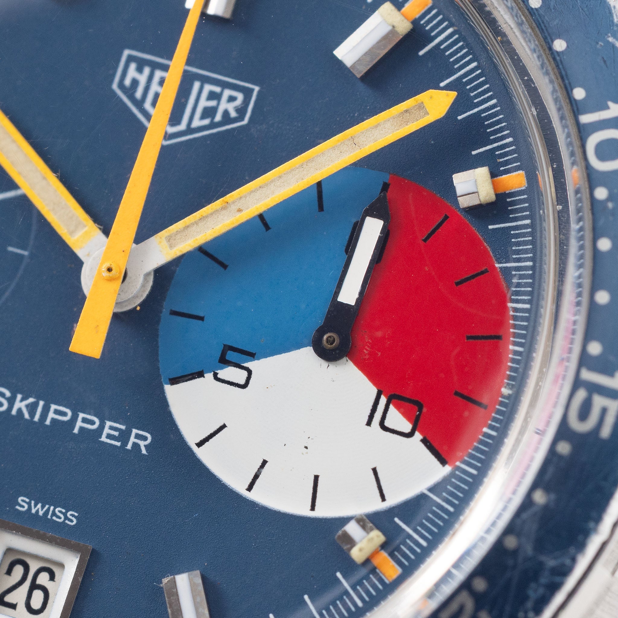 Heuer Skipper Yacht Regatta Timer MK1 Blue Dial ref. 73463 with Rare Gay Frères Bracelet