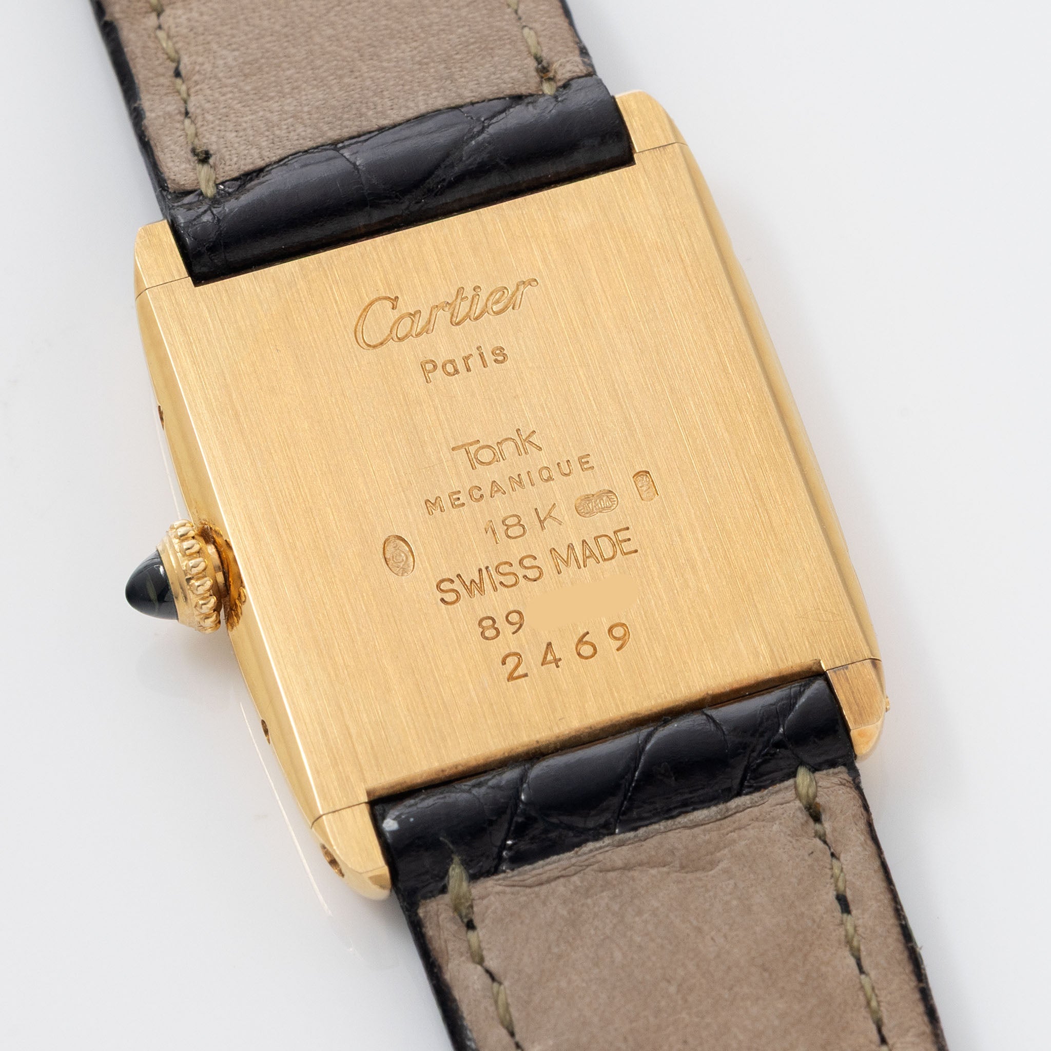 Cartier Tank Arrondie Guiloché Dial ref 896041 Mecanique Extra-Plate