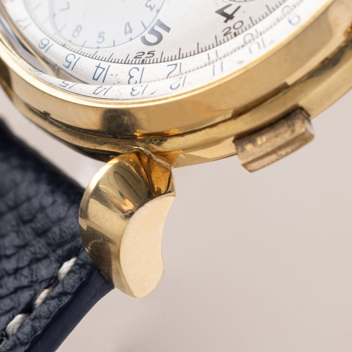Eterna Triple Date Chronograph – 18k Yellow Gold with Sculptured Lugs and Valjoux 72C