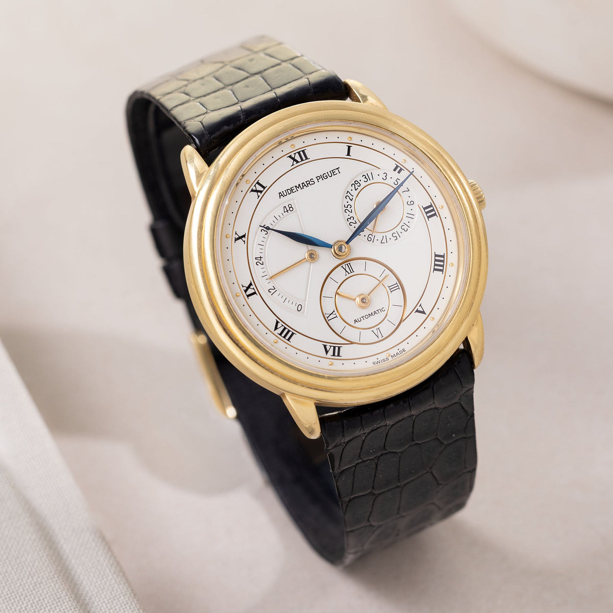 Audemars Piguet Dual Time Ref 25685 002BA in 18k Yellow Gold with Box and Papers