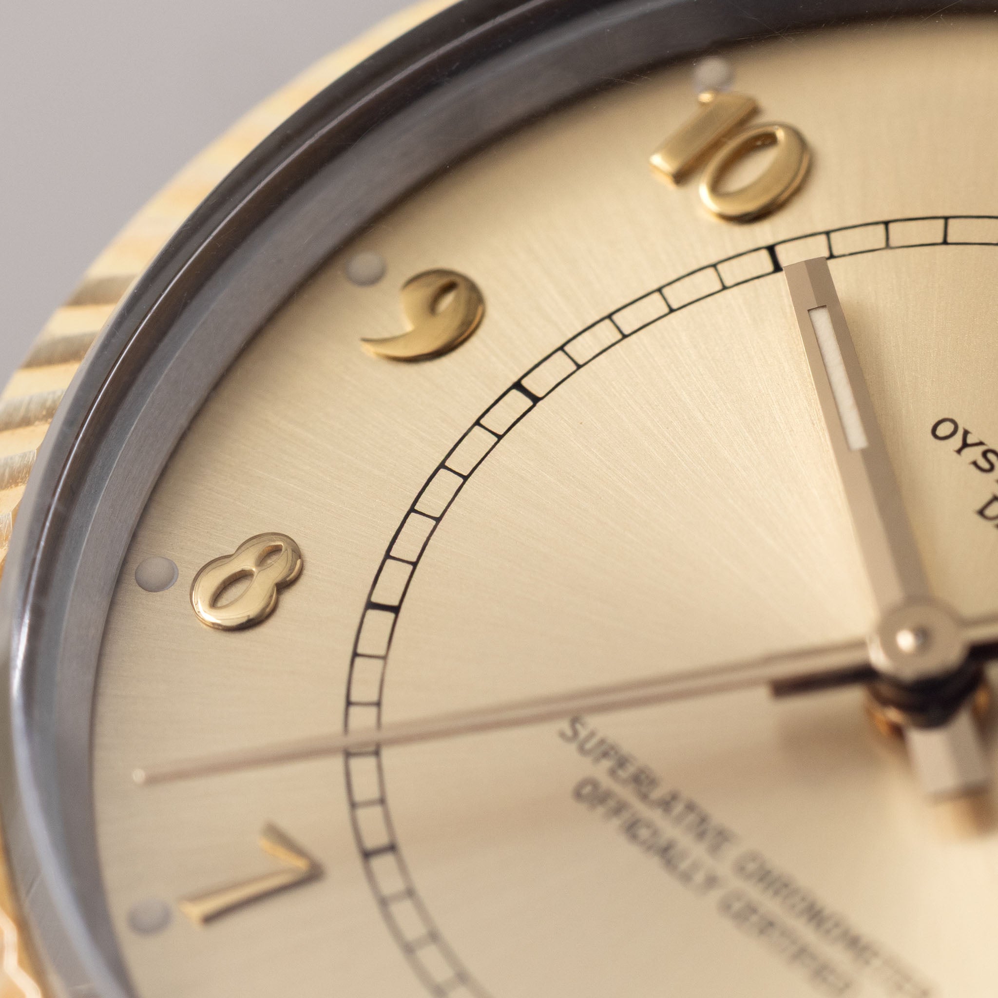 Rolex Datejust 16013 Boiler Gauge Champagne Dial with Original Punched Paper in Steel and Yellow Gold