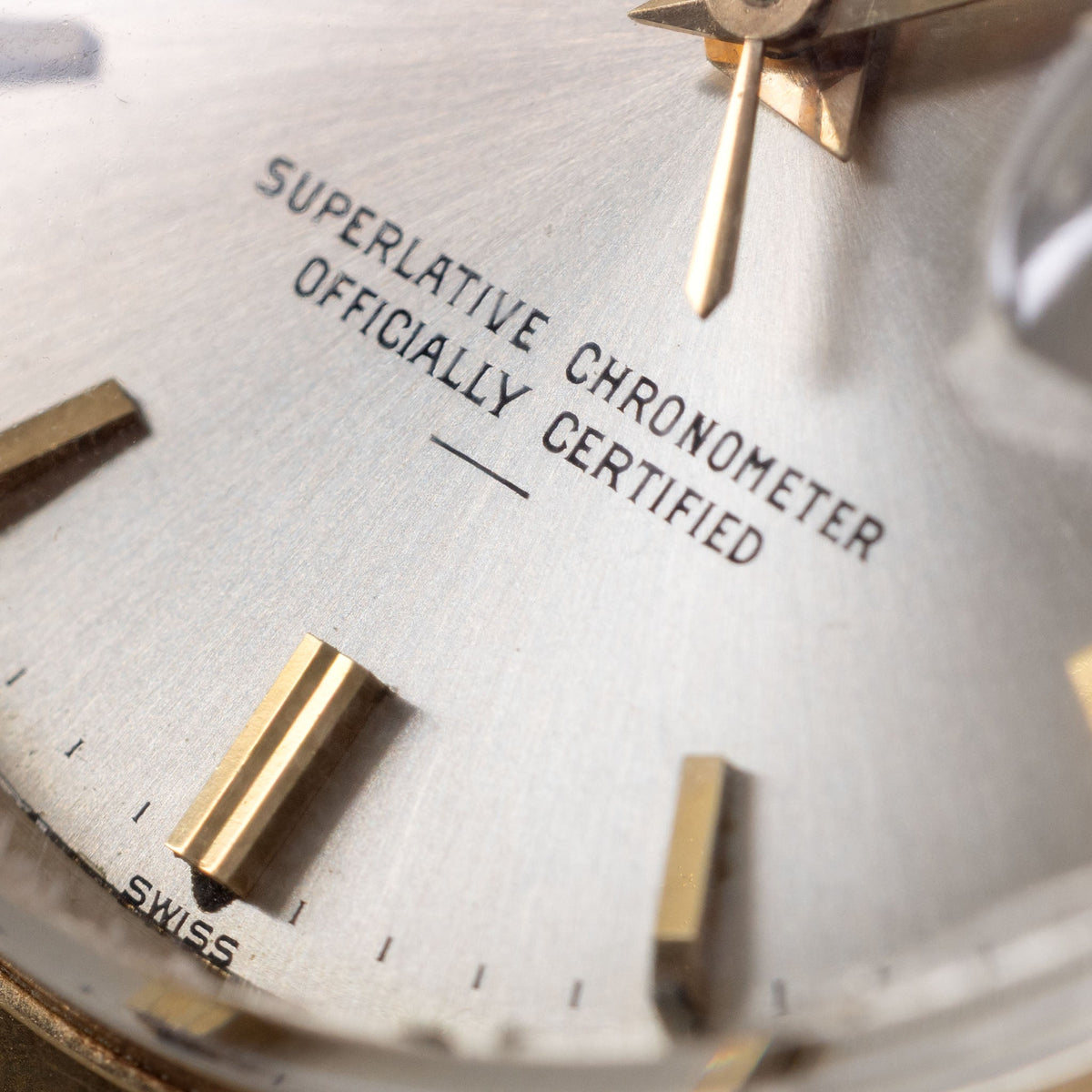 Rolex Oyster Perpetual 1500 Silver Underline Dial in 14k Yellow Gold