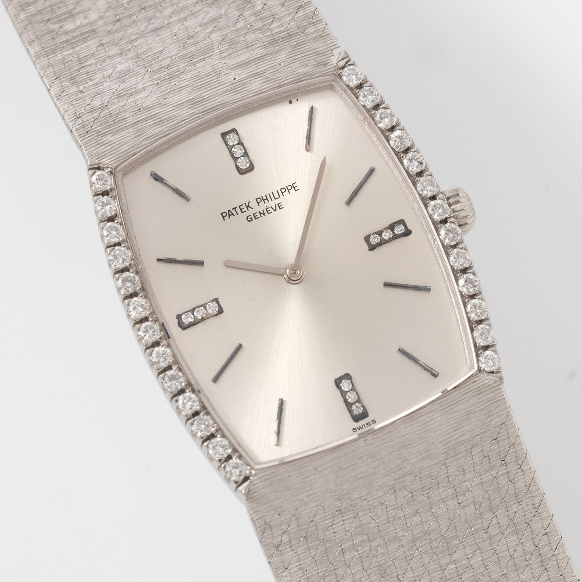 Patek Philippe Gondolo Ref. 3528/4 - Rare Diamond-Set 18K White Gold with Integrated Asprey-Signed Bracelet