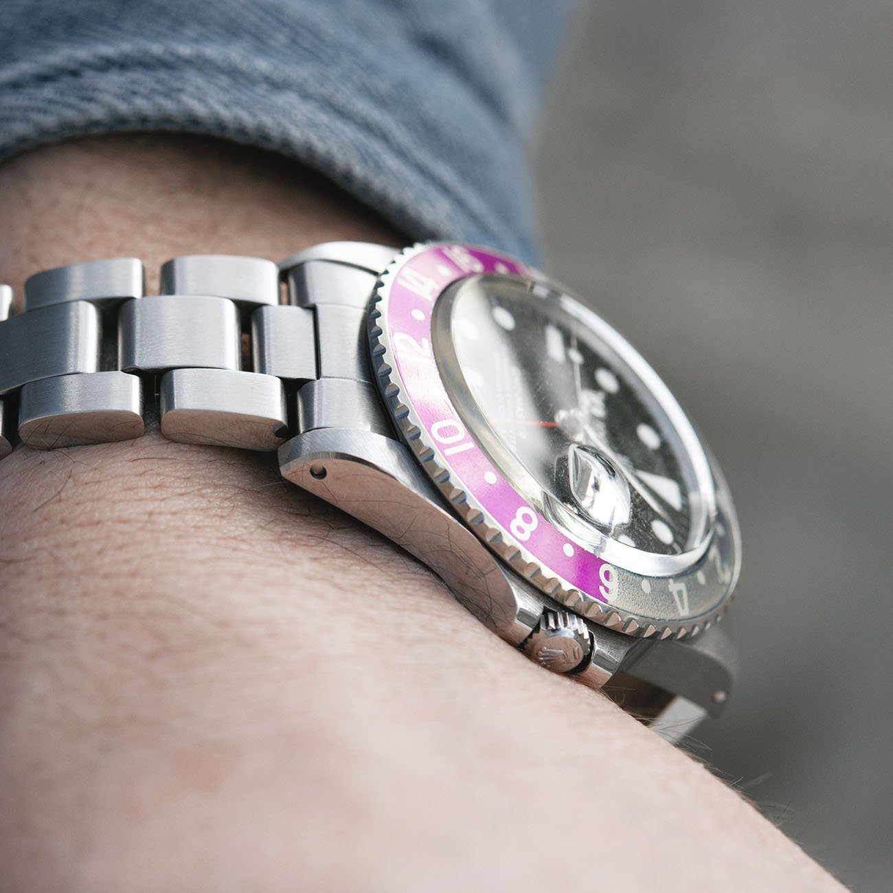 Rolex 1675 Fuchsia GMT Master Mk5 Maxi Dial Pink Lady