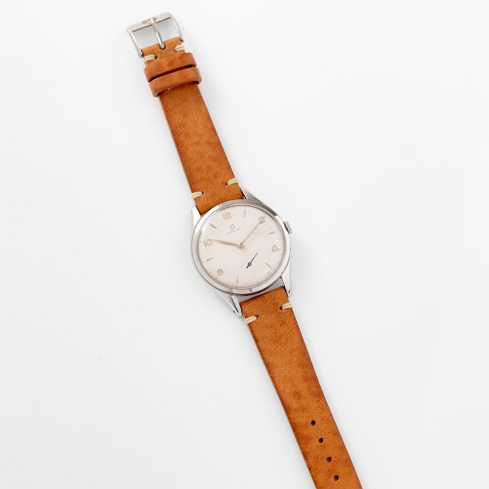 Vintage Omega Oversize Steel Waffle Dial Dress Watch 2505-9
