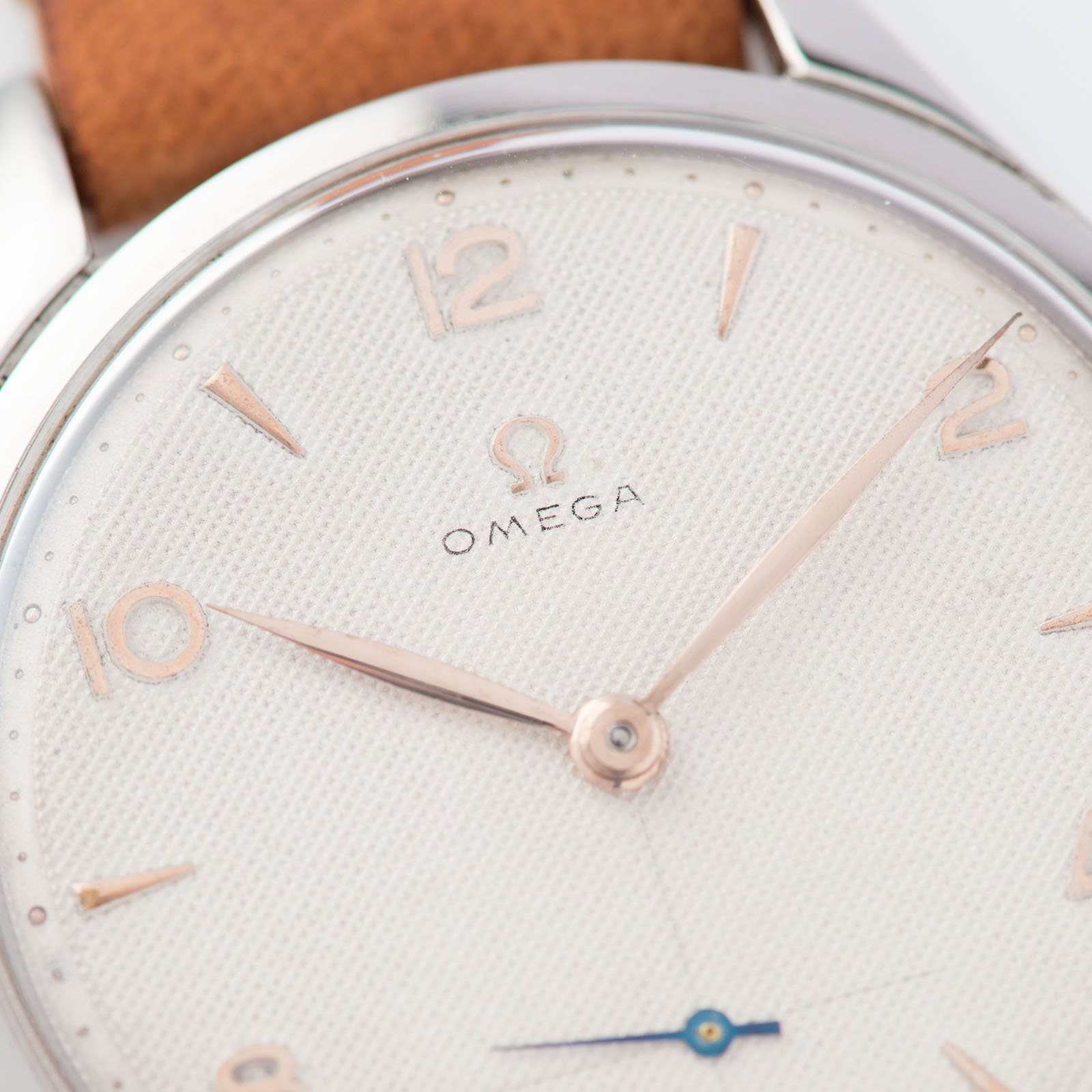 Vintage Omega Oversize Steel Waffle Dial Dress Watch 2505-9