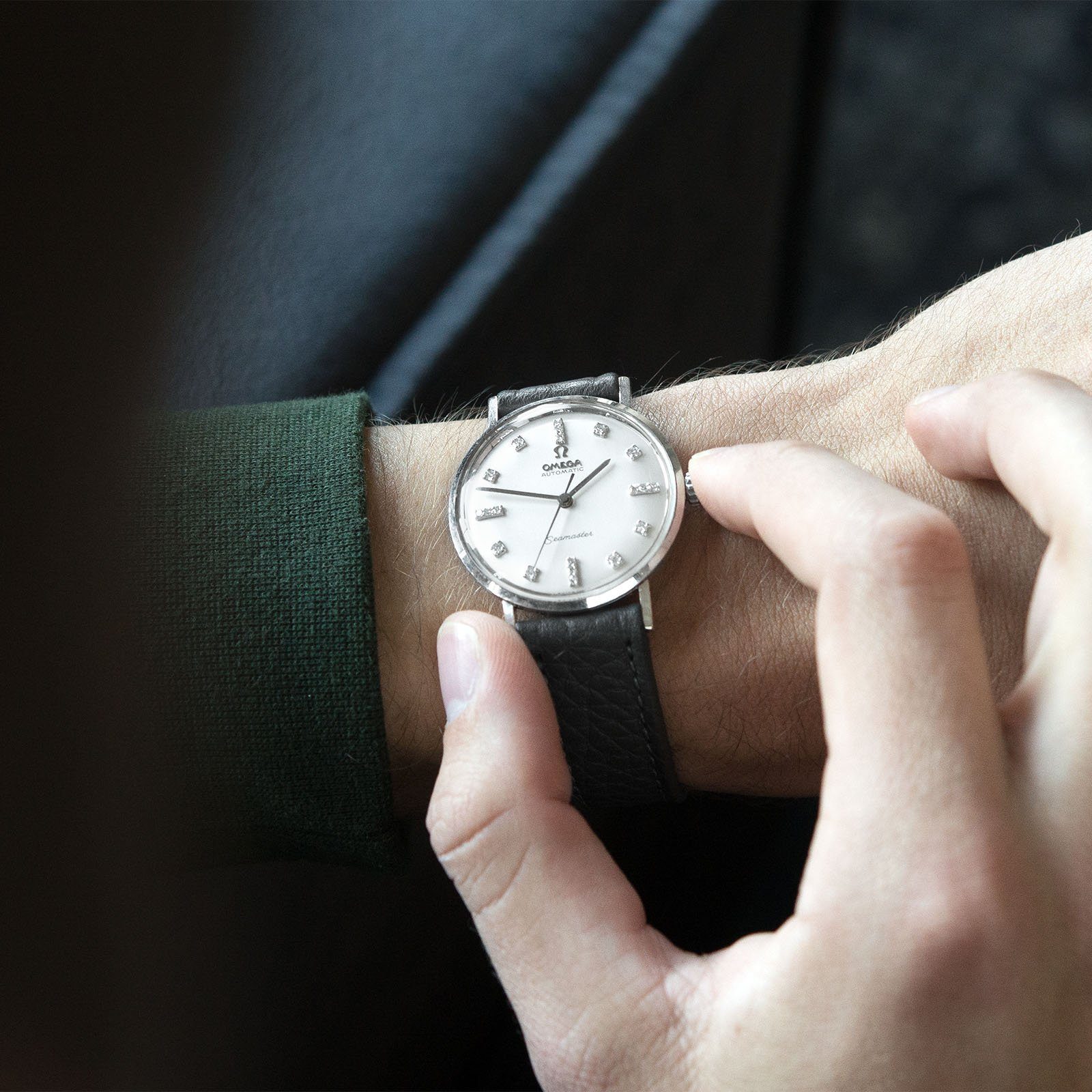 Vintage Omega White Gold Seamaster Dress Watch