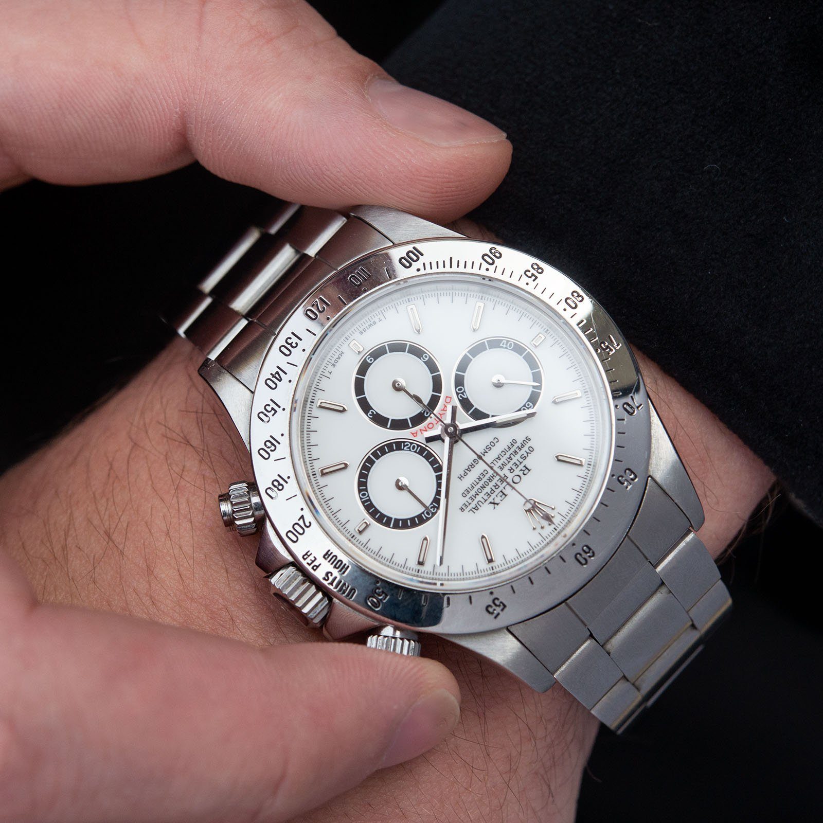 Rolex Daytona Steel 16520 Porcelain Floating Dial