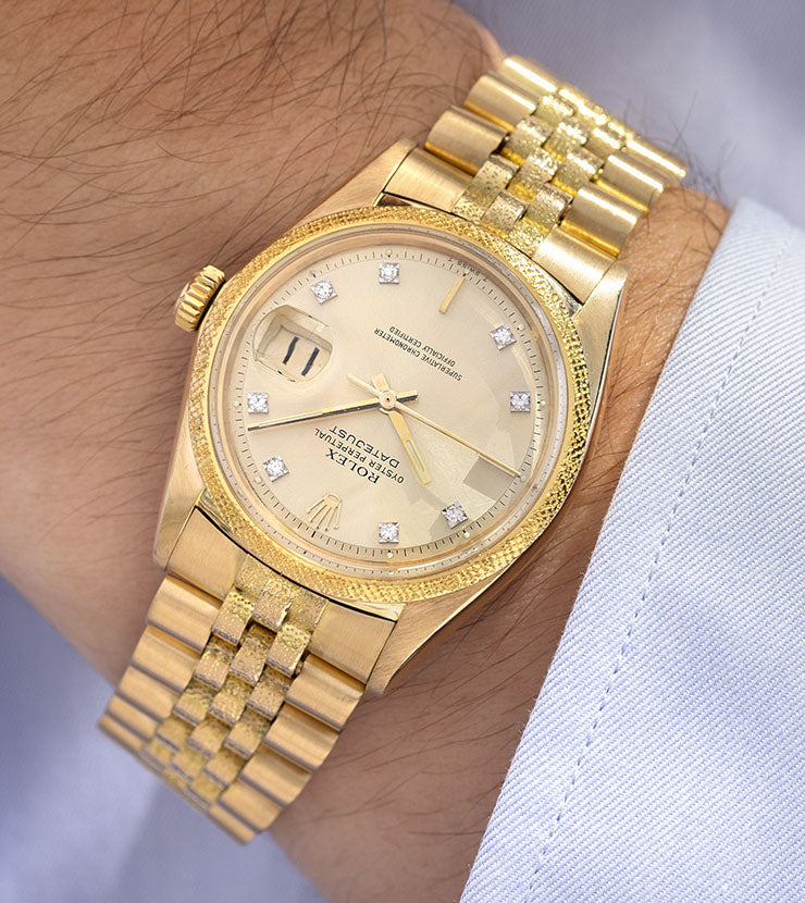 Rolex Datejust 1611 Yellow Gold Morellis Finish Diamond Dial