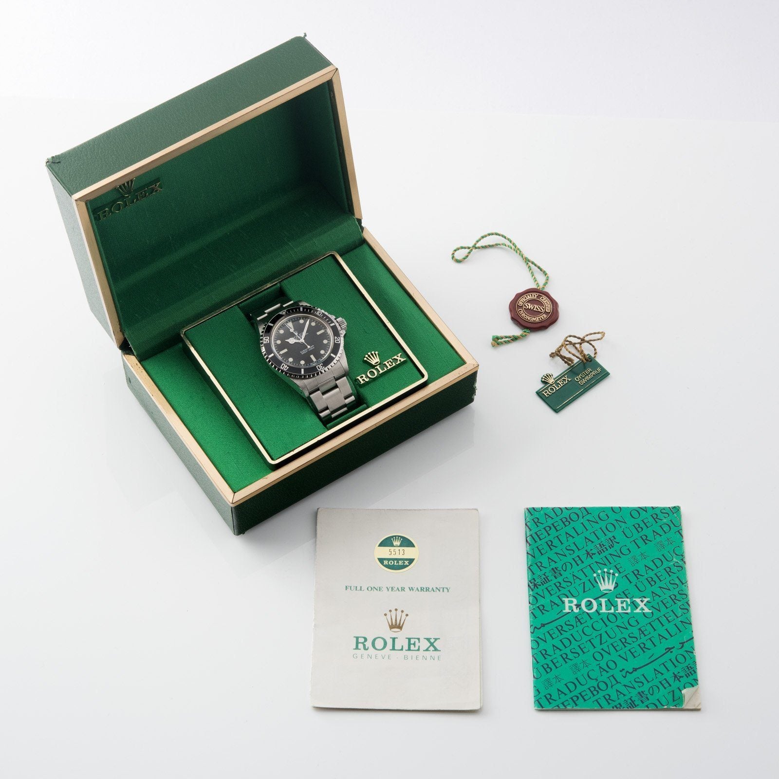 Rolex 5513 Submariner Mk5 Maxi Dial Full Set