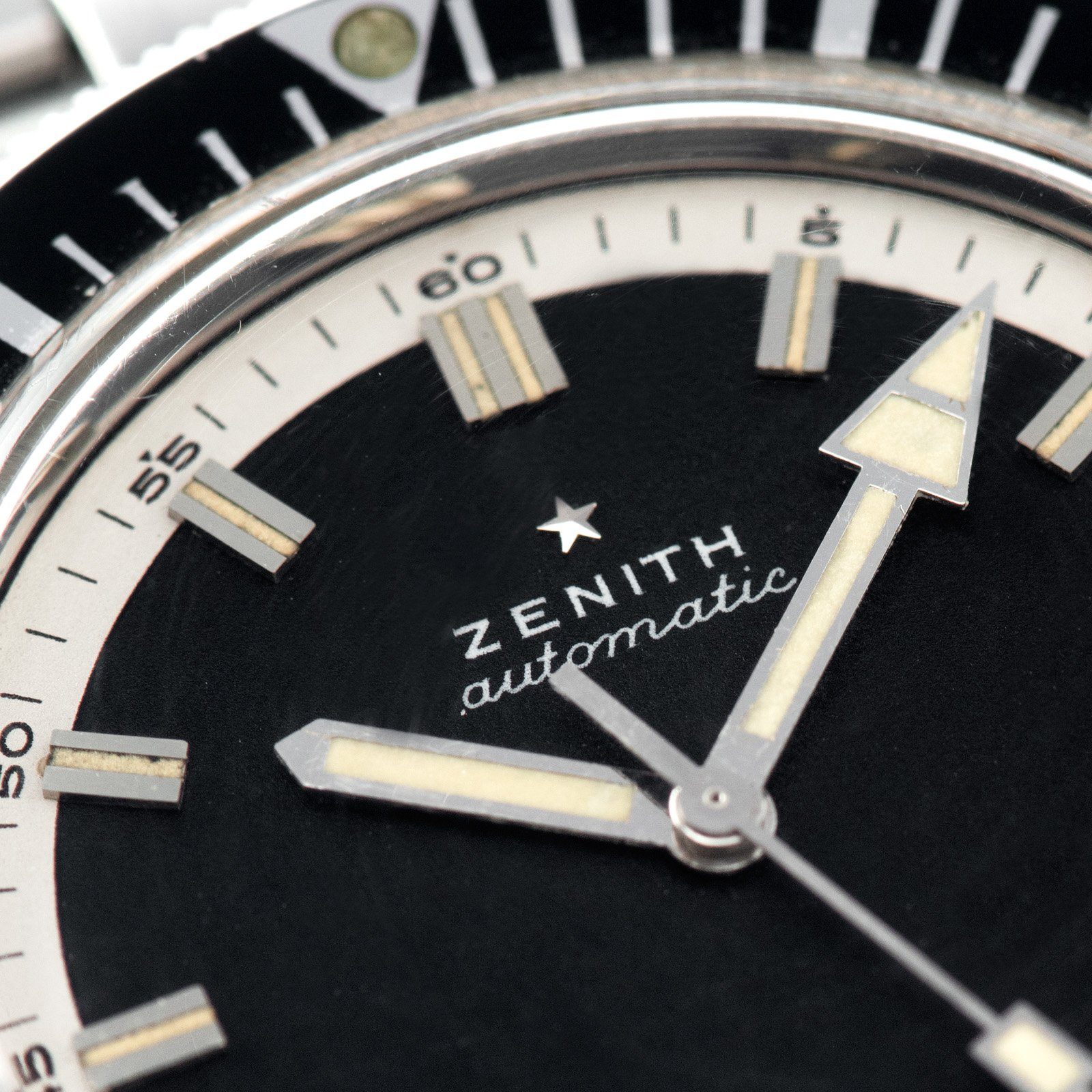 Zenith Diver Black Dial ref A3630 on Gay Frères Ladder Bracelet