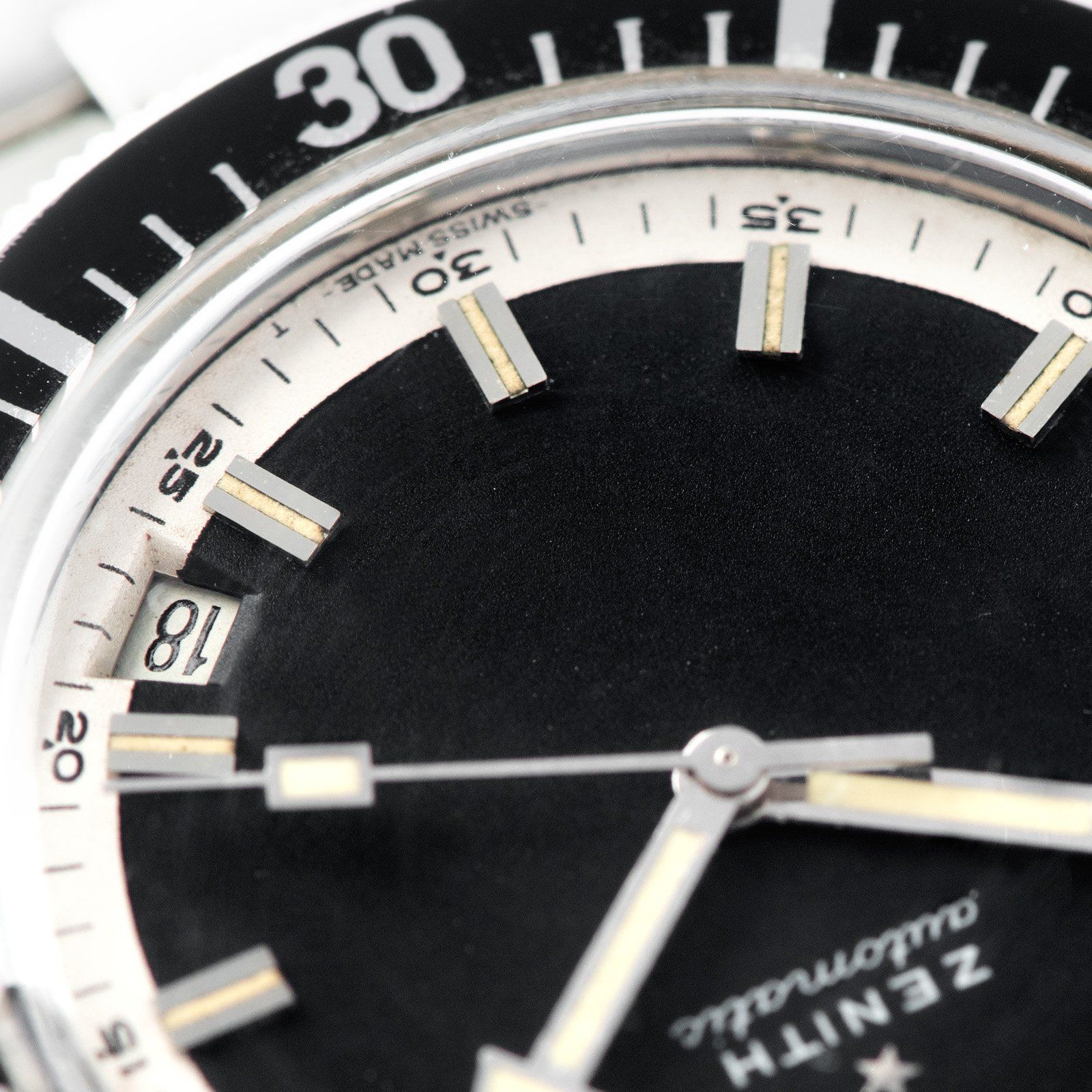 Zenith Diver Black Dial ref A3630 on Gay Frères Ladder Bracelet
