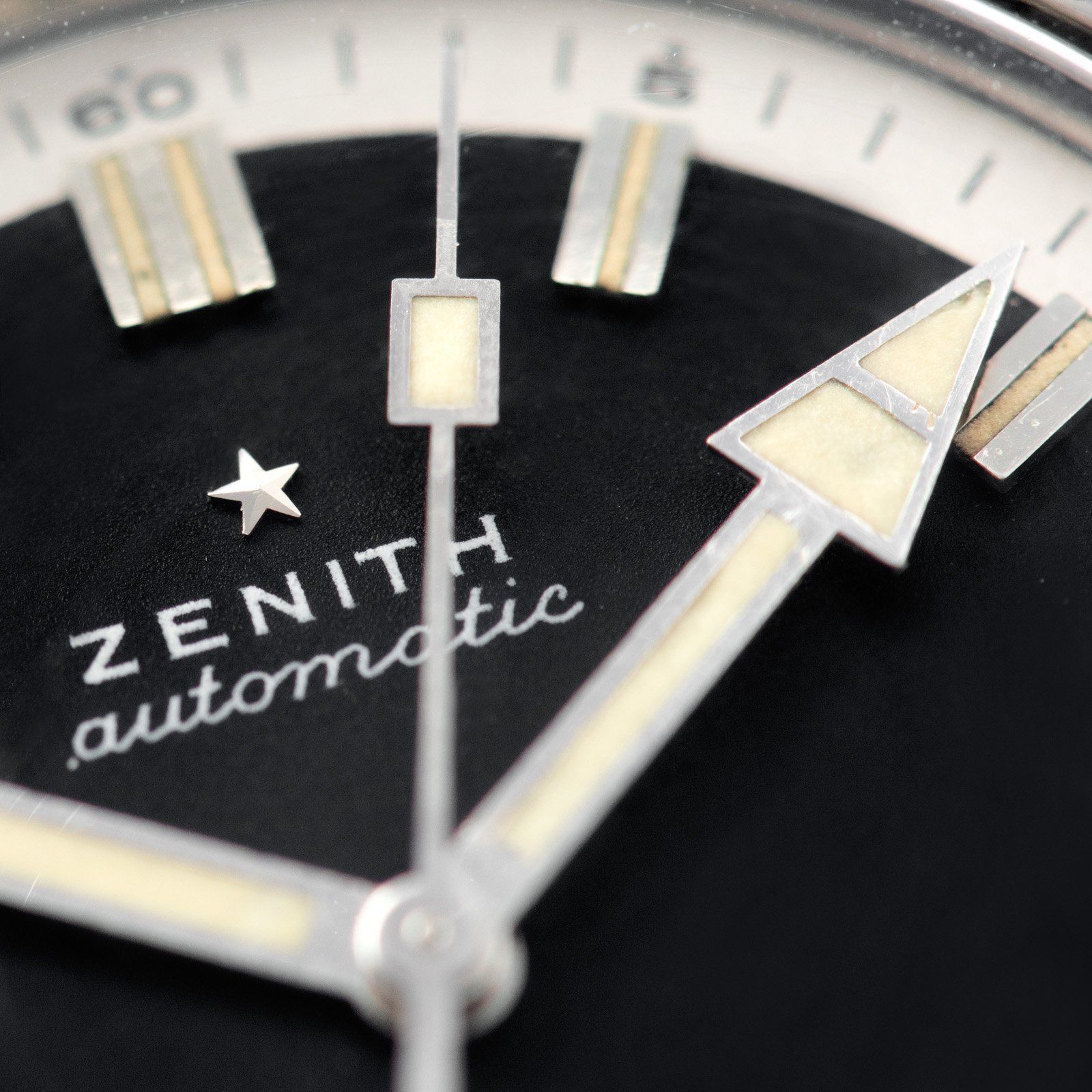 Zenith Diver Black Dial ref A3630 on Gay Frères Ladder Bracelet