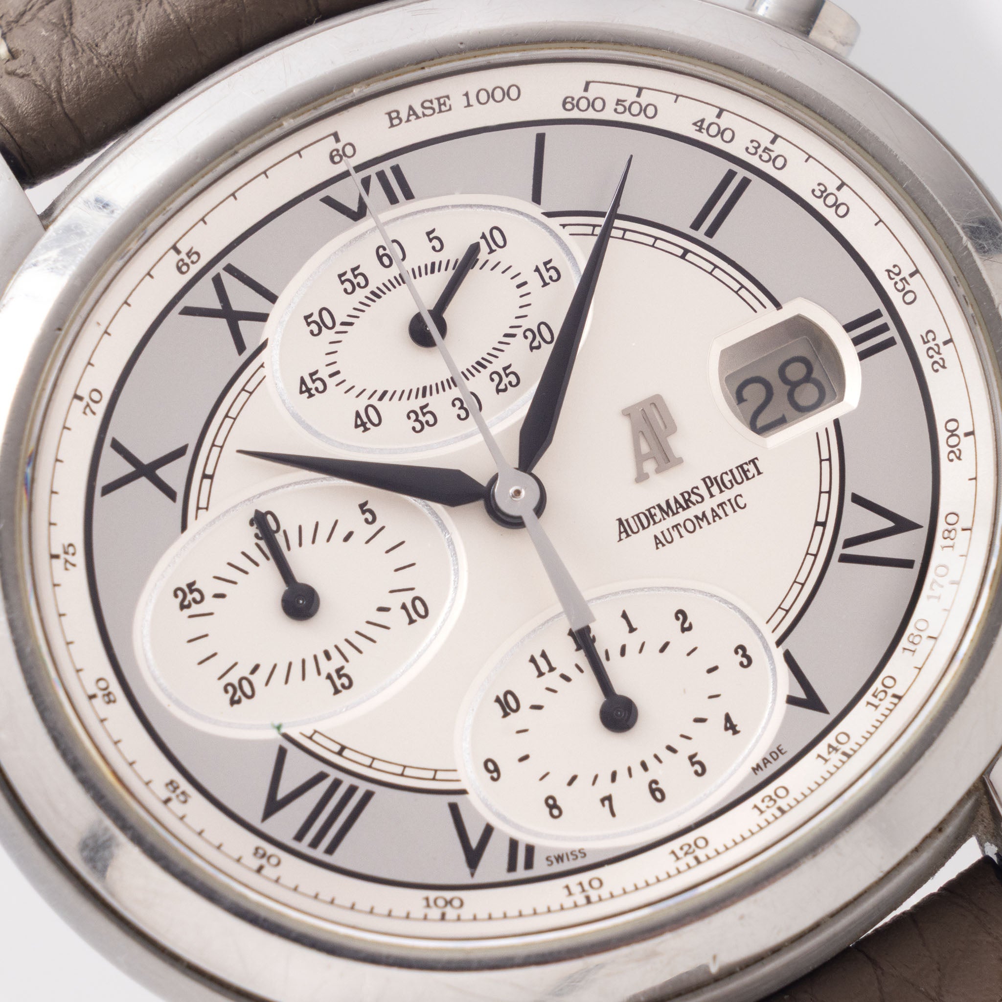 Audemars Piguet Millenary  Chronograph ref 25822ST two -tone silver dial with box