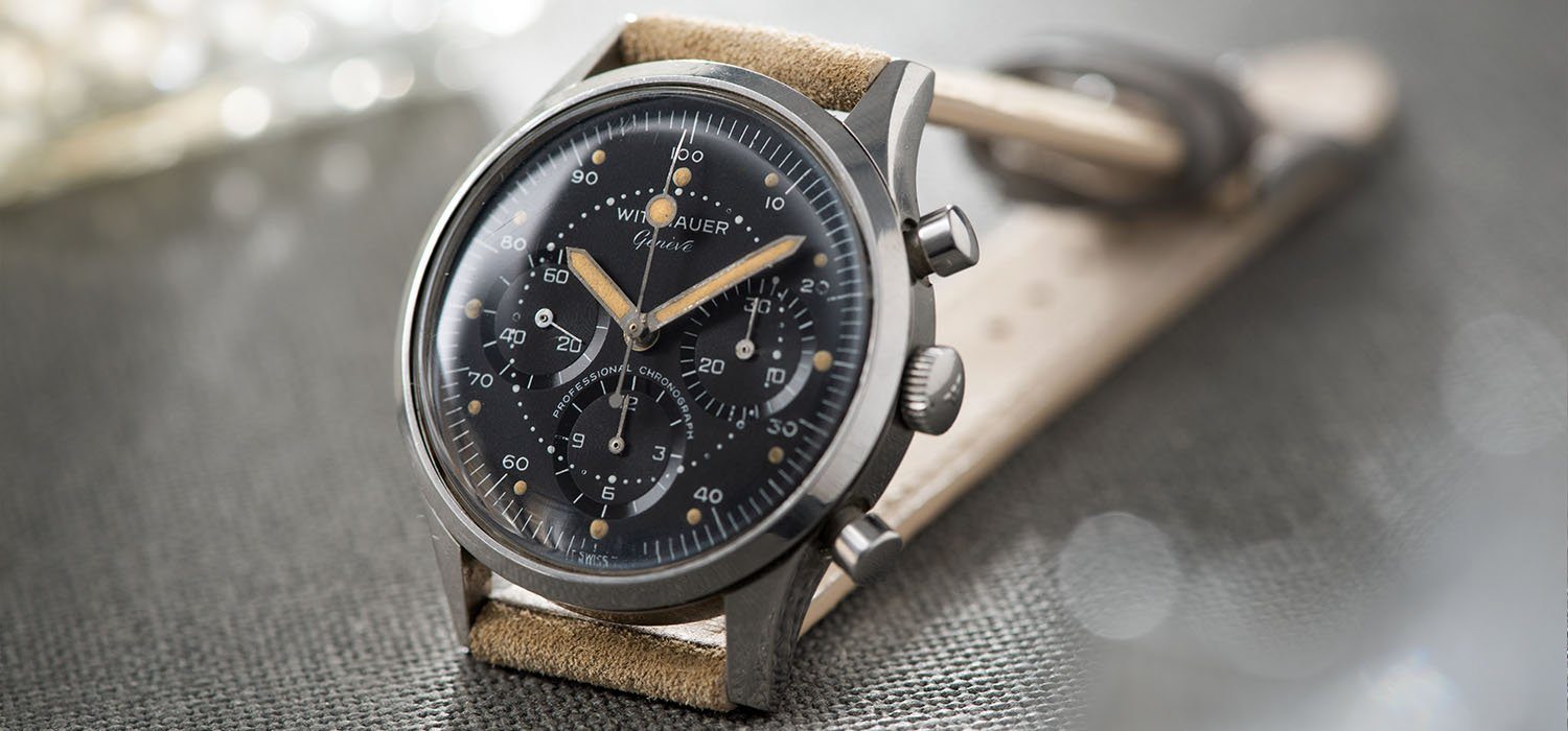 Wittnauer 242T Matte black Dial Steel Chronograph