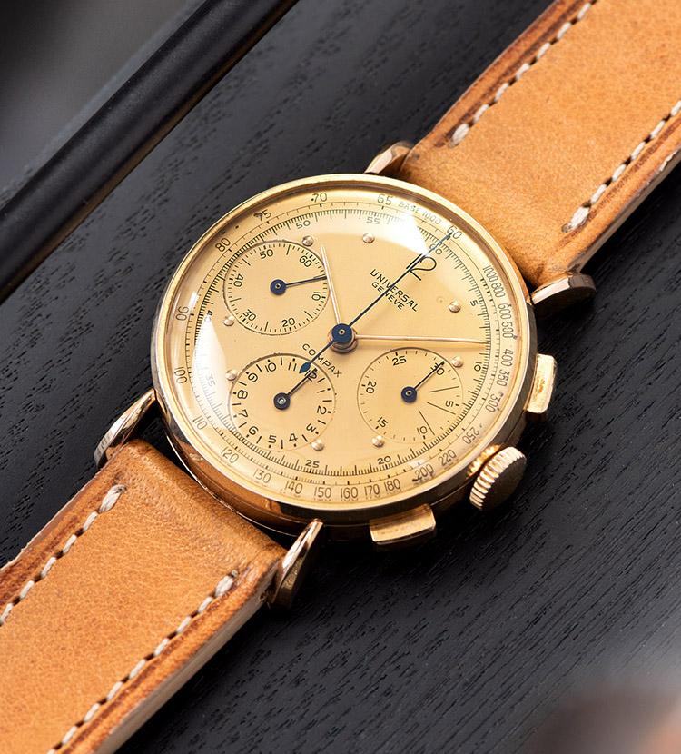Universal Geneve Chronograph Tri Compax 18kt Rose Gold