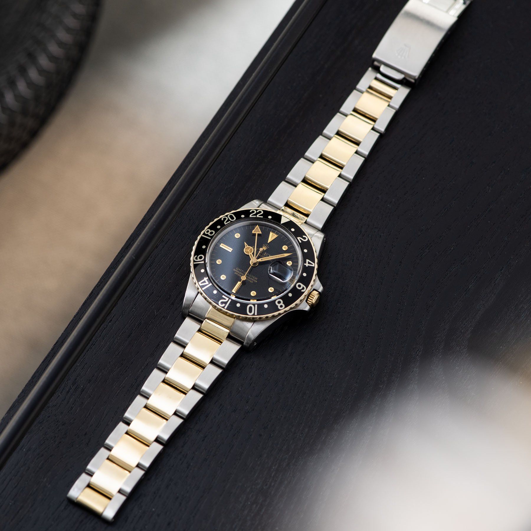 Rolex 16753 Black Nipple Dial GMT Master
