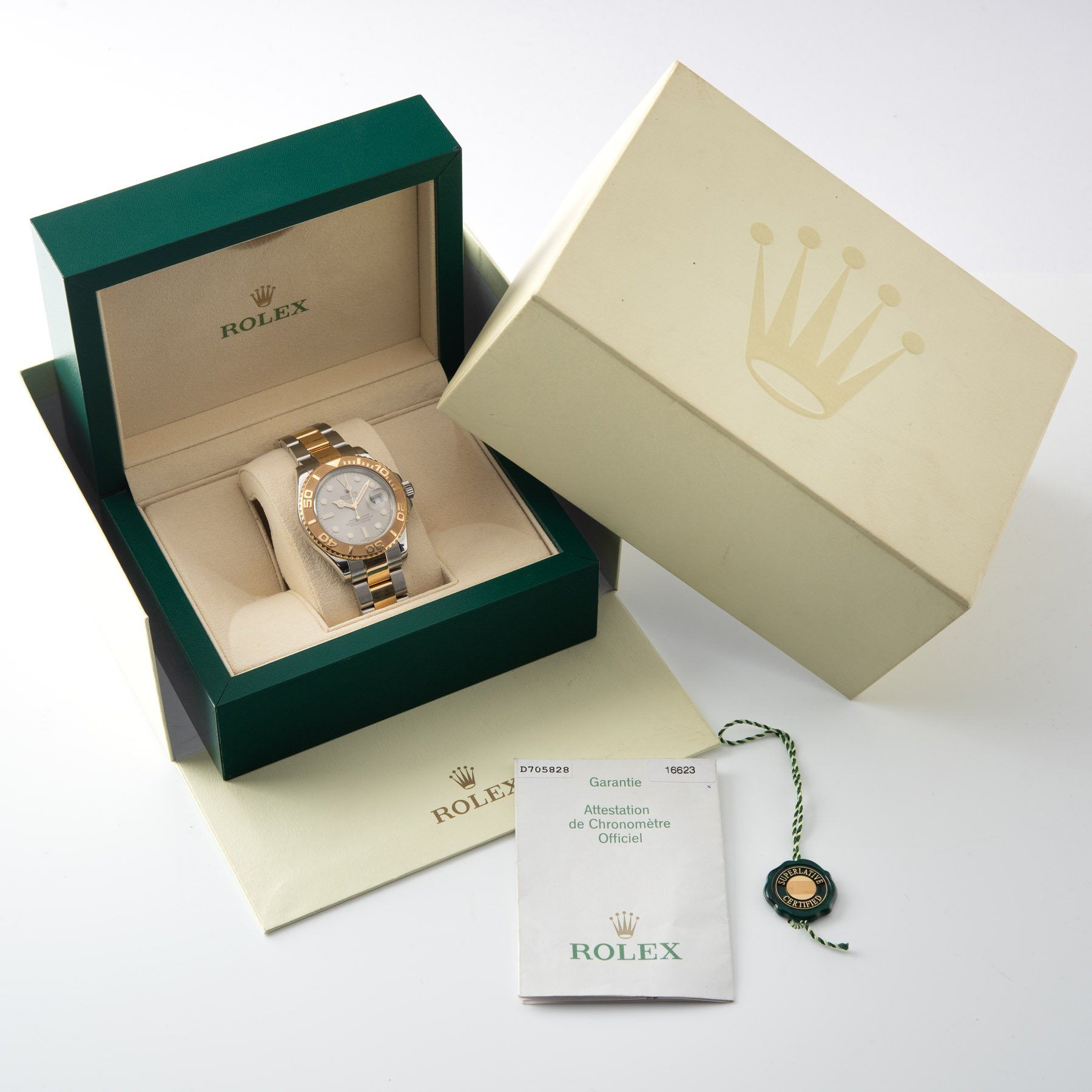 Rolex Yachtmaster Steel and Gold 16623 Grey Dial
