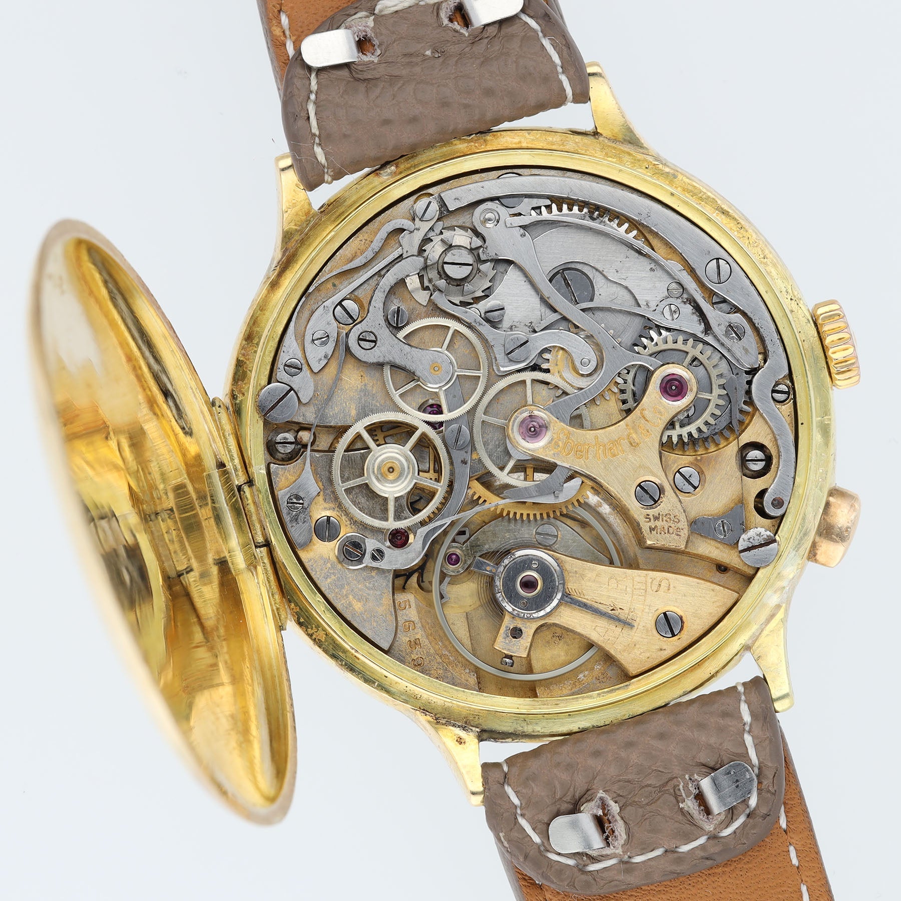 Eberhard & Co Monopusher Pre Extra Fort Chronograph 18k Yellow Gold