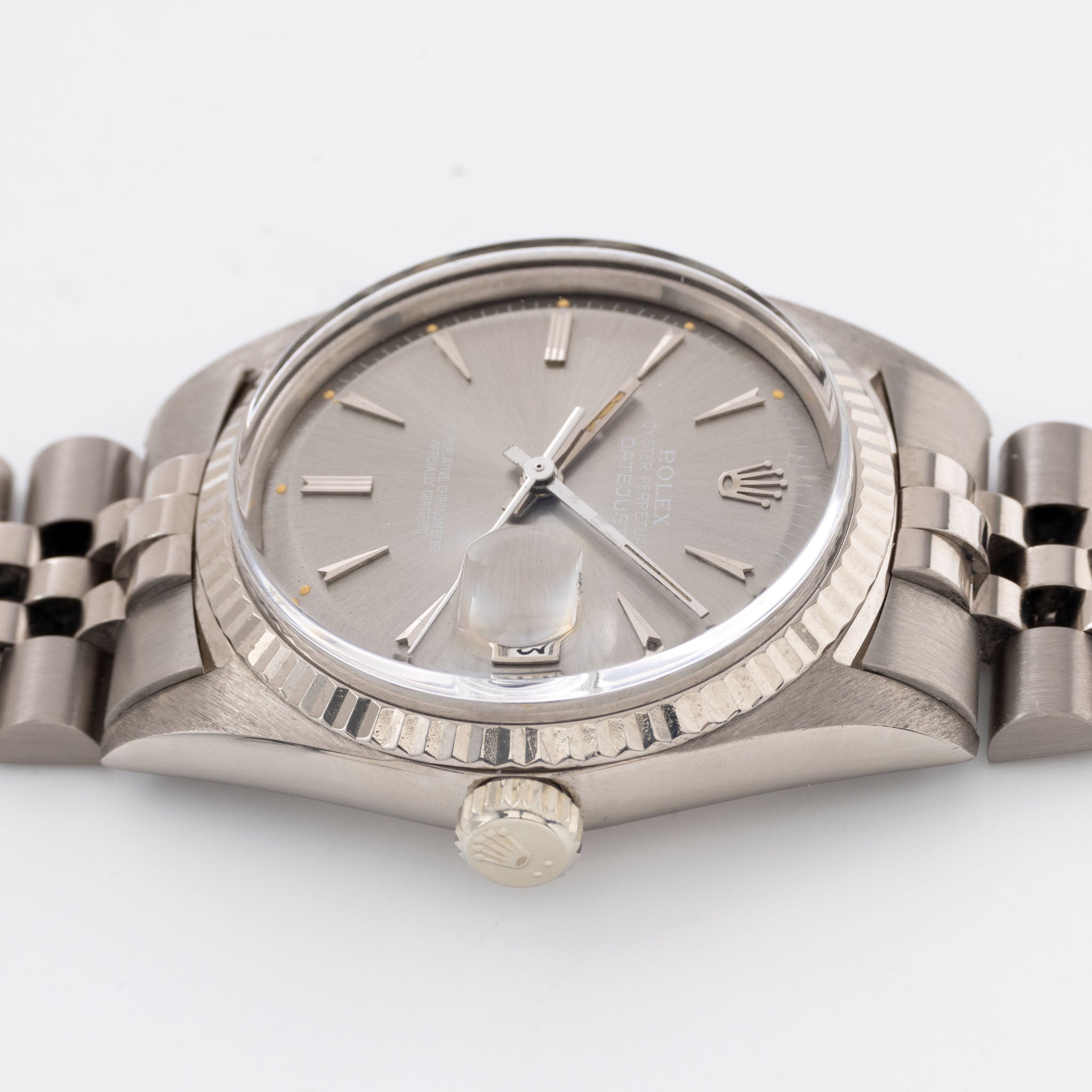 Rare Rolex Datejust 1601/9 White Gold Case - Grey Dial