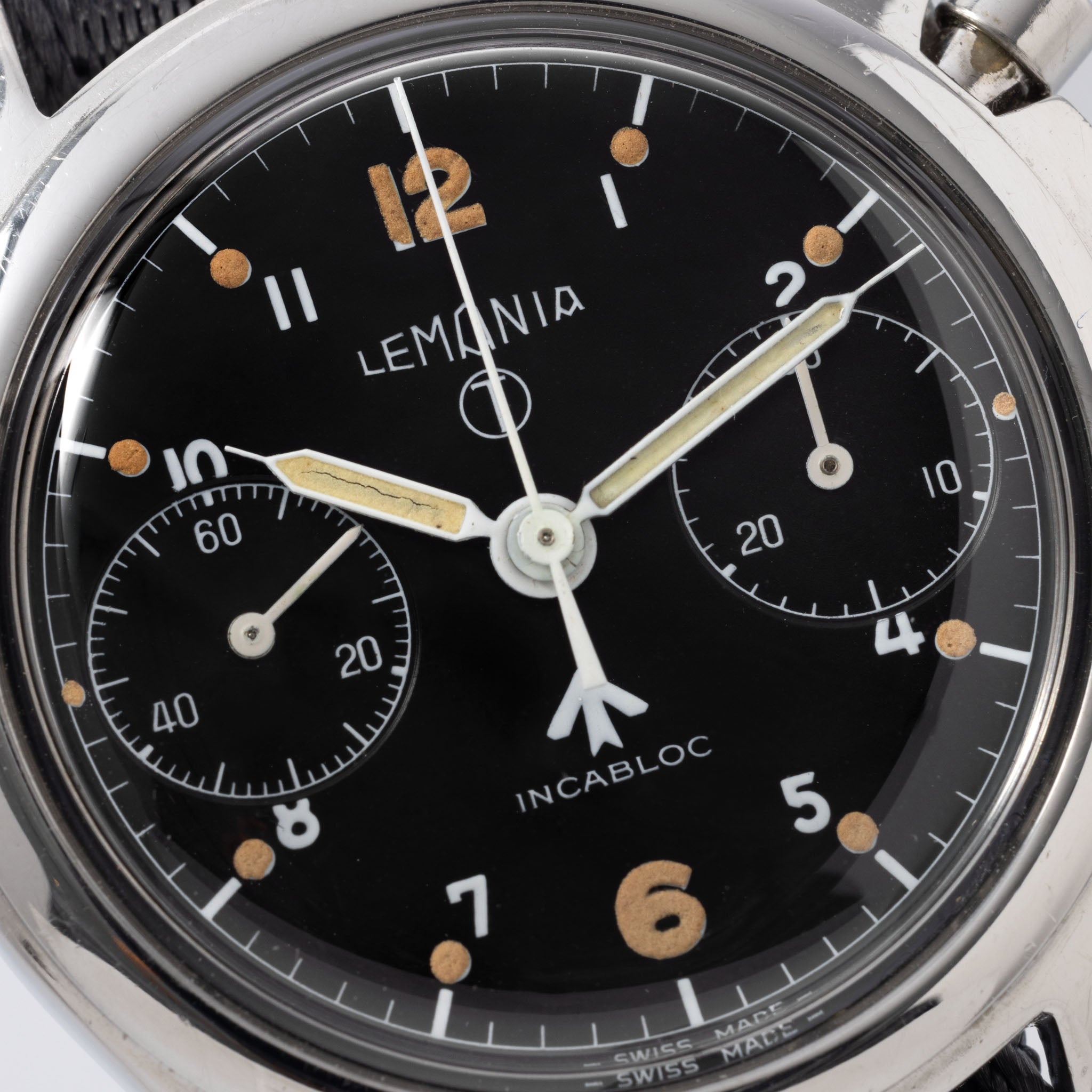 Lemania Monopusher Chronograph Issued to British Armed Forces 6bb  