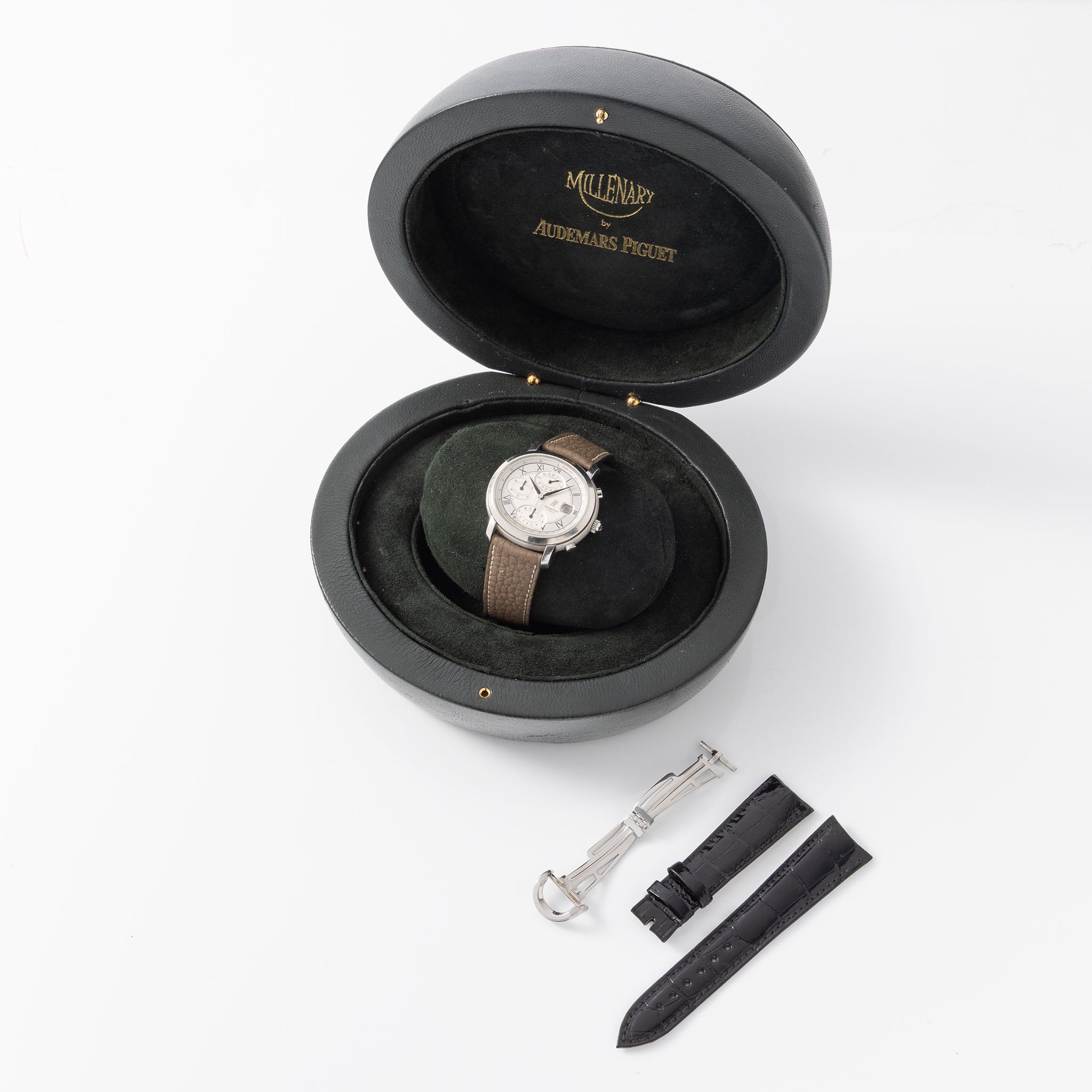 Audemars Piguet Millenary  Chronograph ref 25822ST two -tone silver dial with box