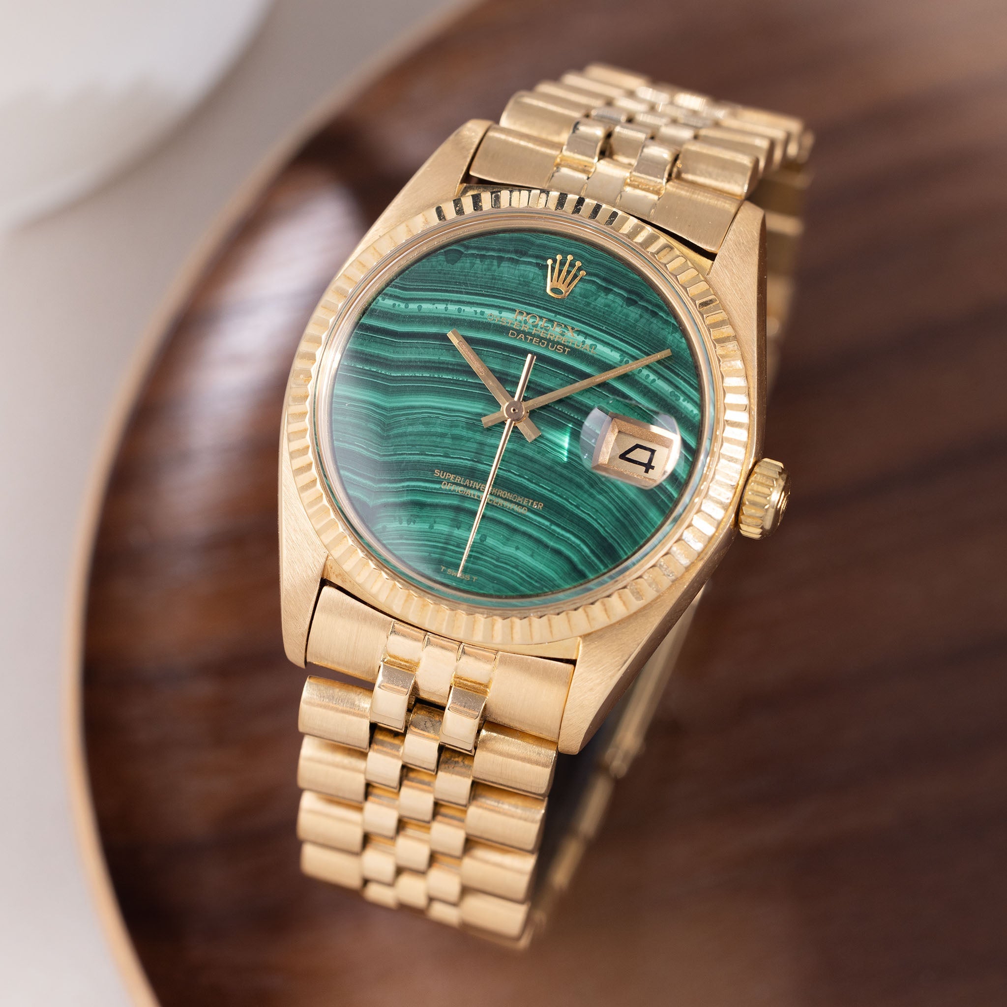 Rolex datejust malachite sale