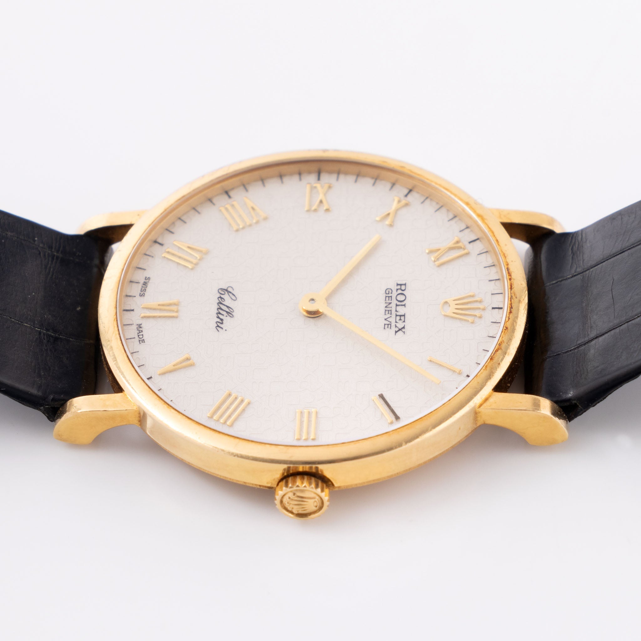 Rolex Cellini white Jubilee Dial Original Box and Papers Ref 5112 in 18 k yellow gold