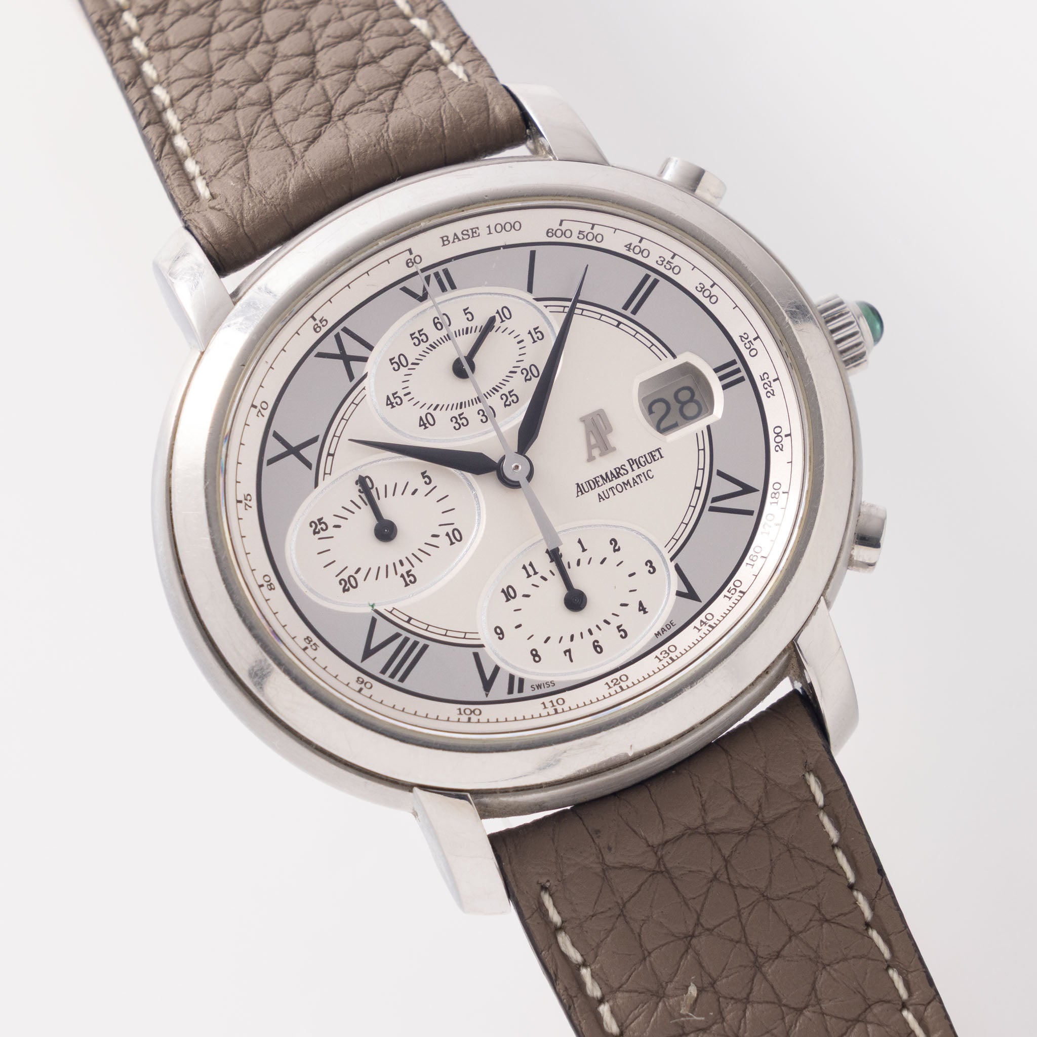 Audemars Piguet Millenary  Chronograph ref 25822ST two -tone silver dial with box